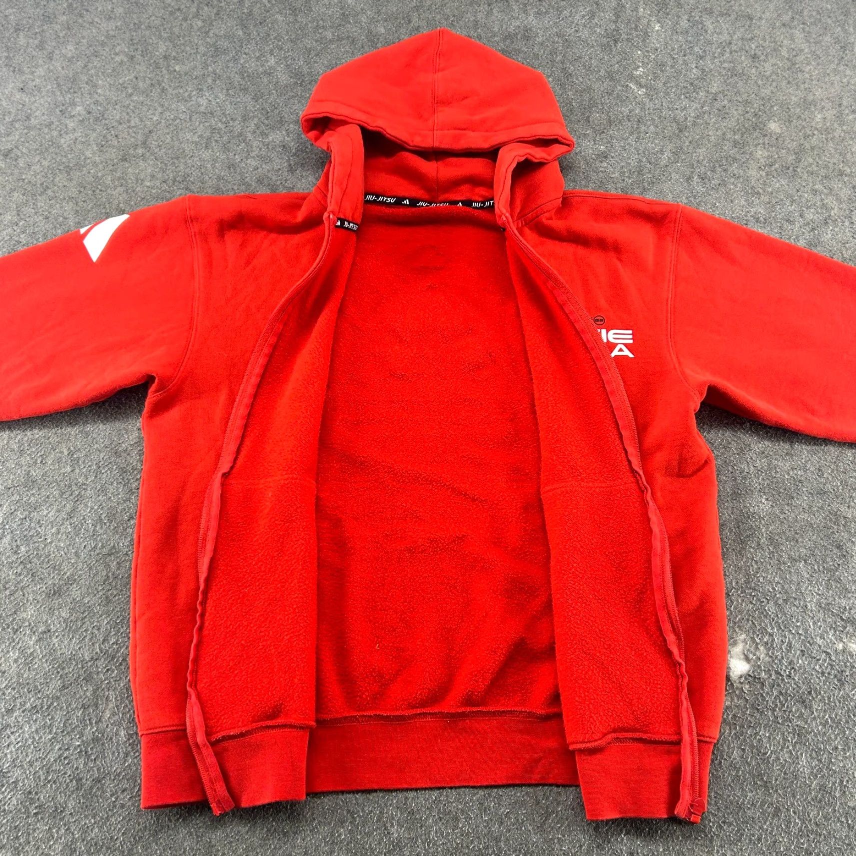 Adidas Gracie Barra Jiu Jitsu Hoodie Mens L Red Adidas Full Zip Sweatshirt Size US L / EU 52-54 / 3 - 6 Thumbnail