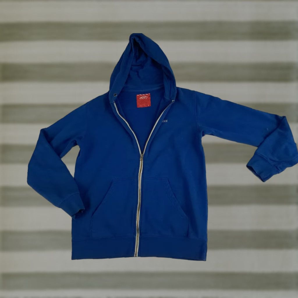 Vans VINTAGE Vans Zip-up Small Hooded Sweatshirt BLUE Hoodie Jacket Unisex Adults S 25in long 21in pit to pit Skateboarding Size US S / EU 44-46 / 1 - 1 Thumbnail
