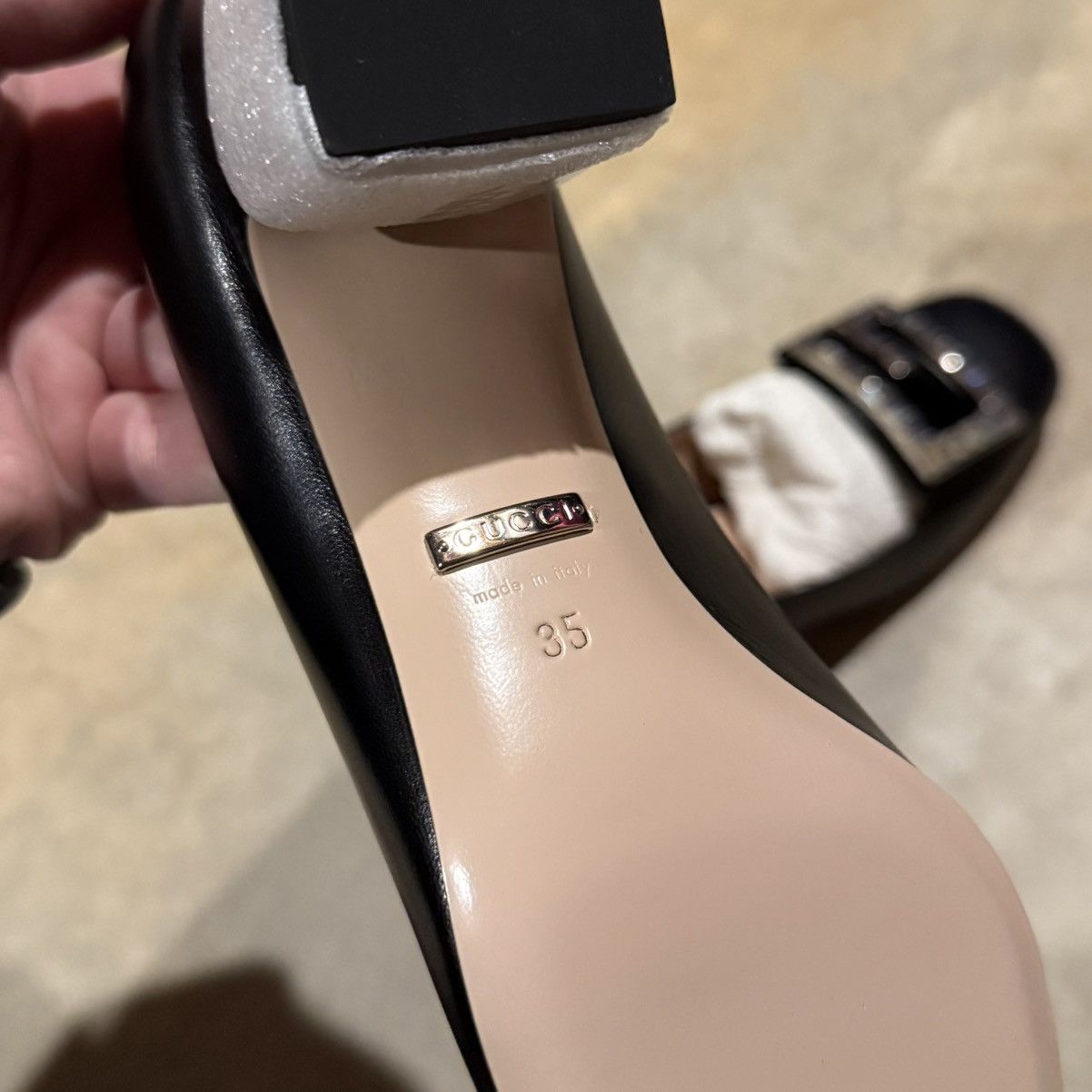 Gucci Brand New Gucci Madeleine Crystal G Leather Pump Heels EU 35 Size US 5 / IT 35 - 12 Thumbnail