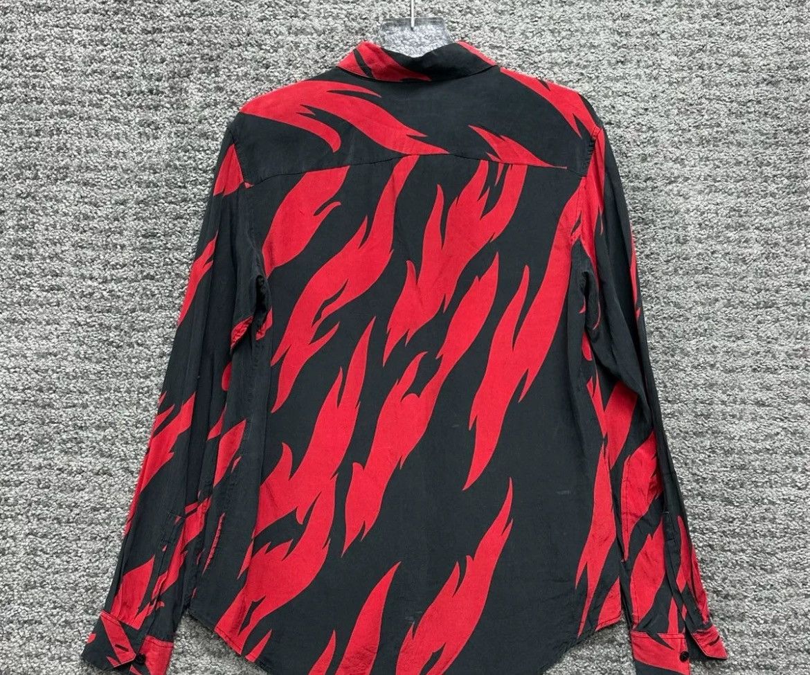 Saint Laurent Paris Yves Saint Laurent Saint Laurent mulberry silk flame shirt Grailed
