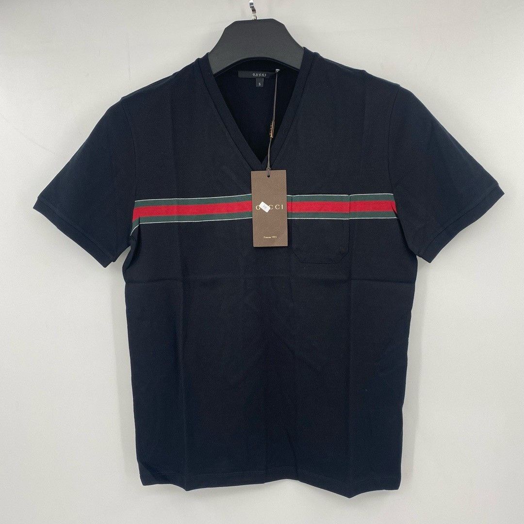 Gucci Gucci red and green striped short sleeves Nextarrow-2412 Size US S / EU 44-46 / 1 - 1 Thumbnail