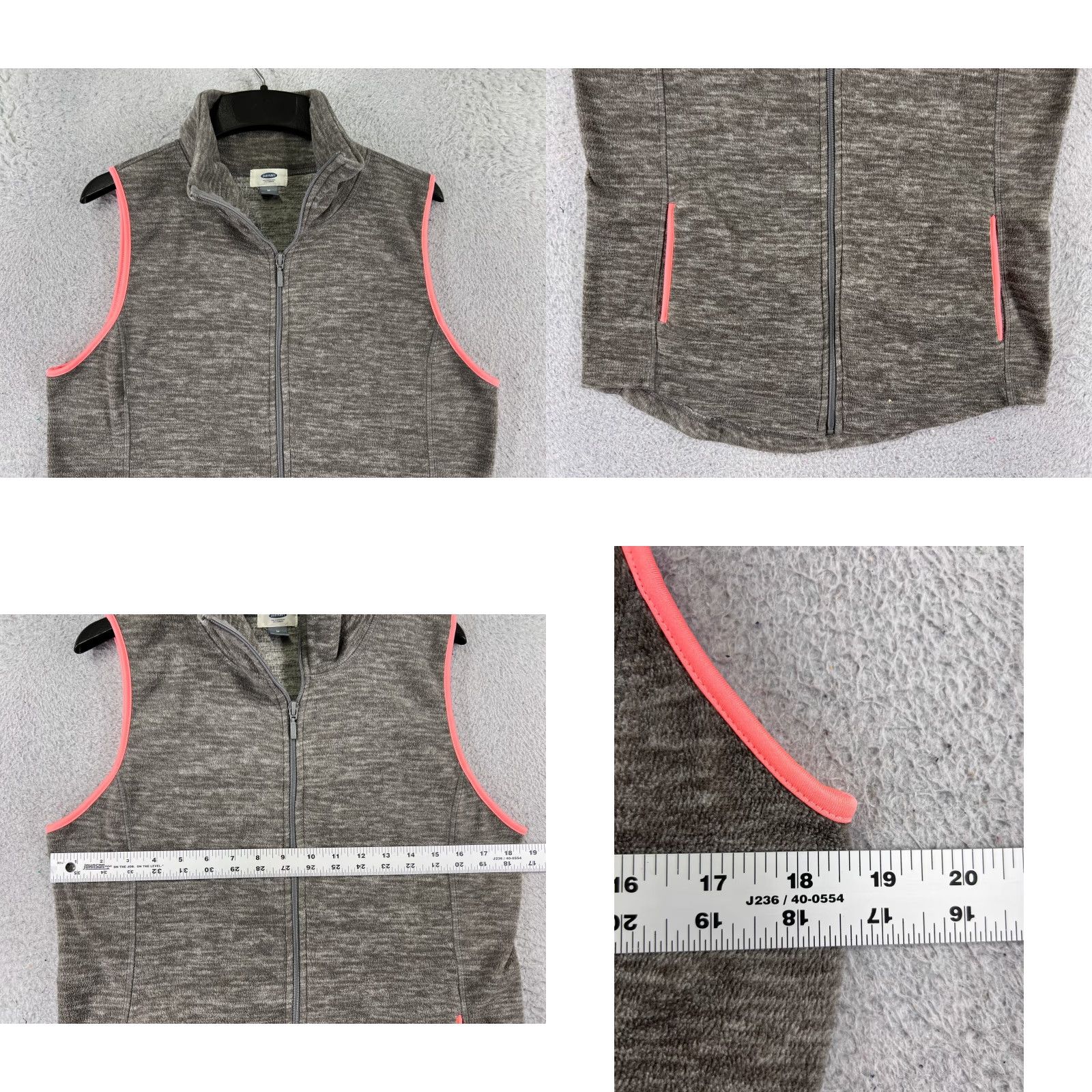 Old Navy Old Navy Vest Womens Medium Gray Full Zip Polyester Fleece Mock Neck Size M / US 6-8 / IT 42-44 - 8 Thumbnail