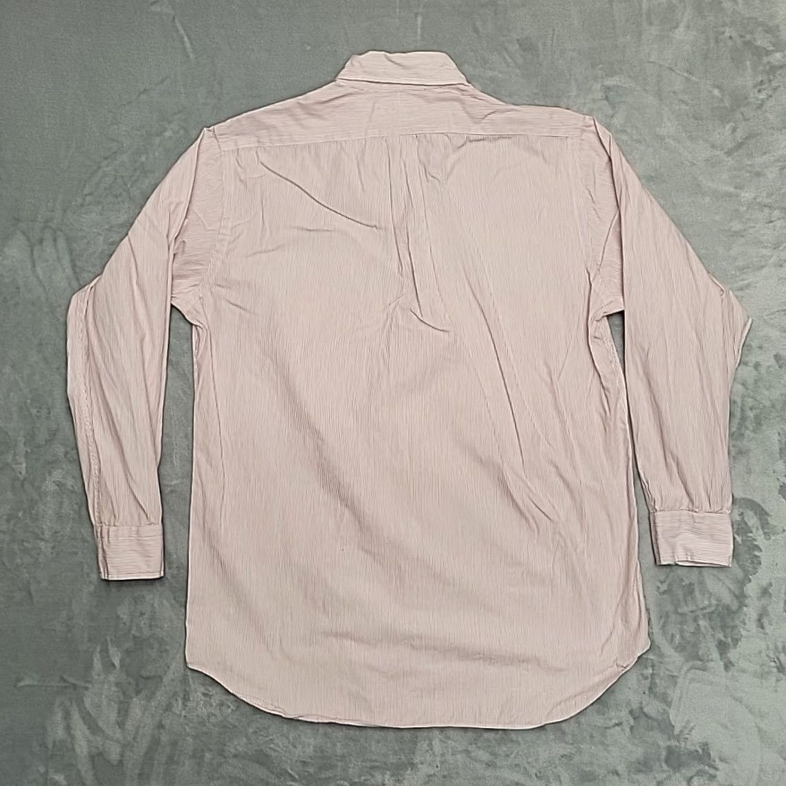 Vintage Paul Fredrick Shirt Mens 15.5 Red White Striped Long Sleeve Broadcloth Button Size US L / EU 52-54 / 3 - 5 Thumbnail