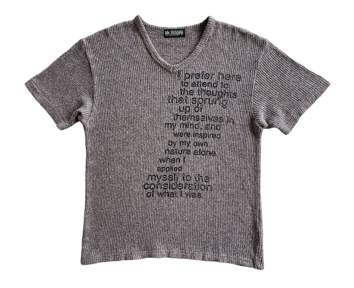 Japanese Brand Vintage Mr.Bogey Knitted Wording Shirt Size US L / EU 52-54 / 3 - 4 Thumbnail