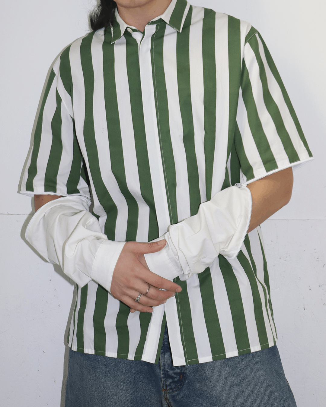 Sunnei Sunnei Detachable Sleeve Stripe Shirt Size US S / EU 44-46 / 1 - 3 Thumbnail