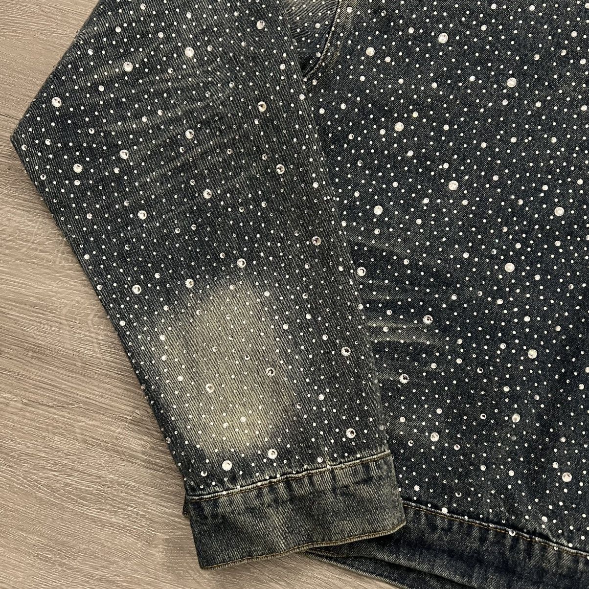 Vale Vale Forever All Over Rhinestone Denim Trucker Jacket Size US L / EU 52-54 / 3 - 16 Thumbnail