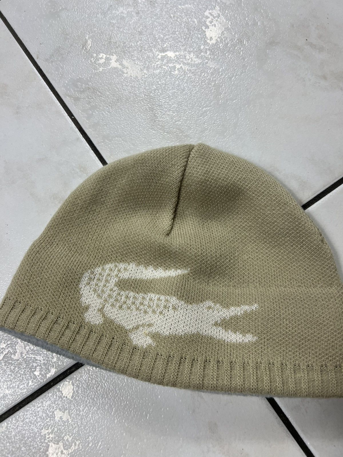 Lacoste Vintage Lacoste y2k big logo crocodile knit beanie hat drill Size ONE SIZE - 6 Thumbnail