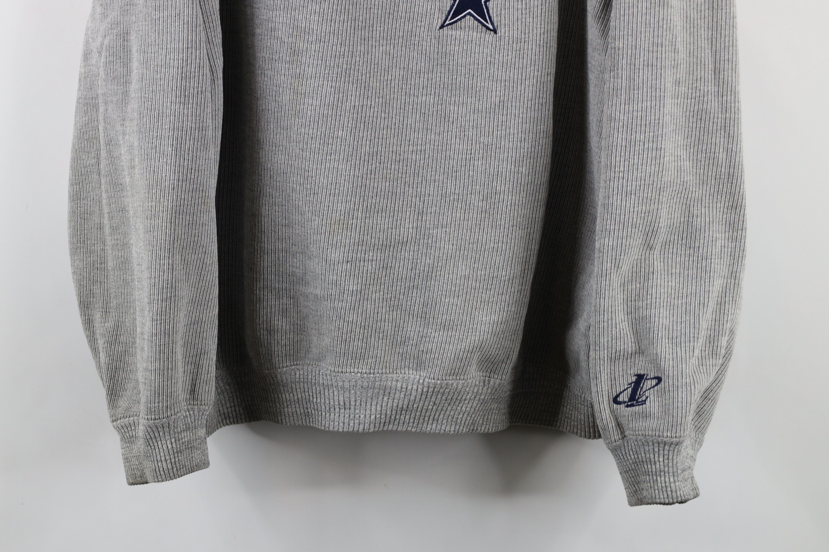 Vintage Vintage 90s Ribbed Dallas Cowboys Football Sweatshirt Gray Size US XL / EU 56 / 4 - 3 Thumbnail