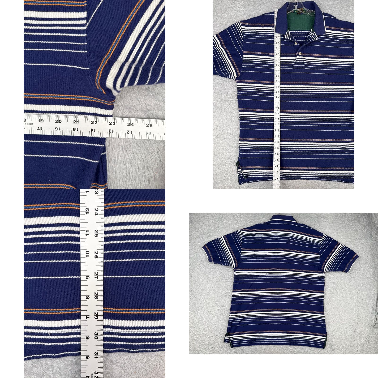 Alexander Julian VINTAGE Alexander Julian Shirt Men XL White Blue Stripe Cotton Polo Short Sleeve Slim Fit Size US XL / EU 56 / 4 - 8 Thumbnail