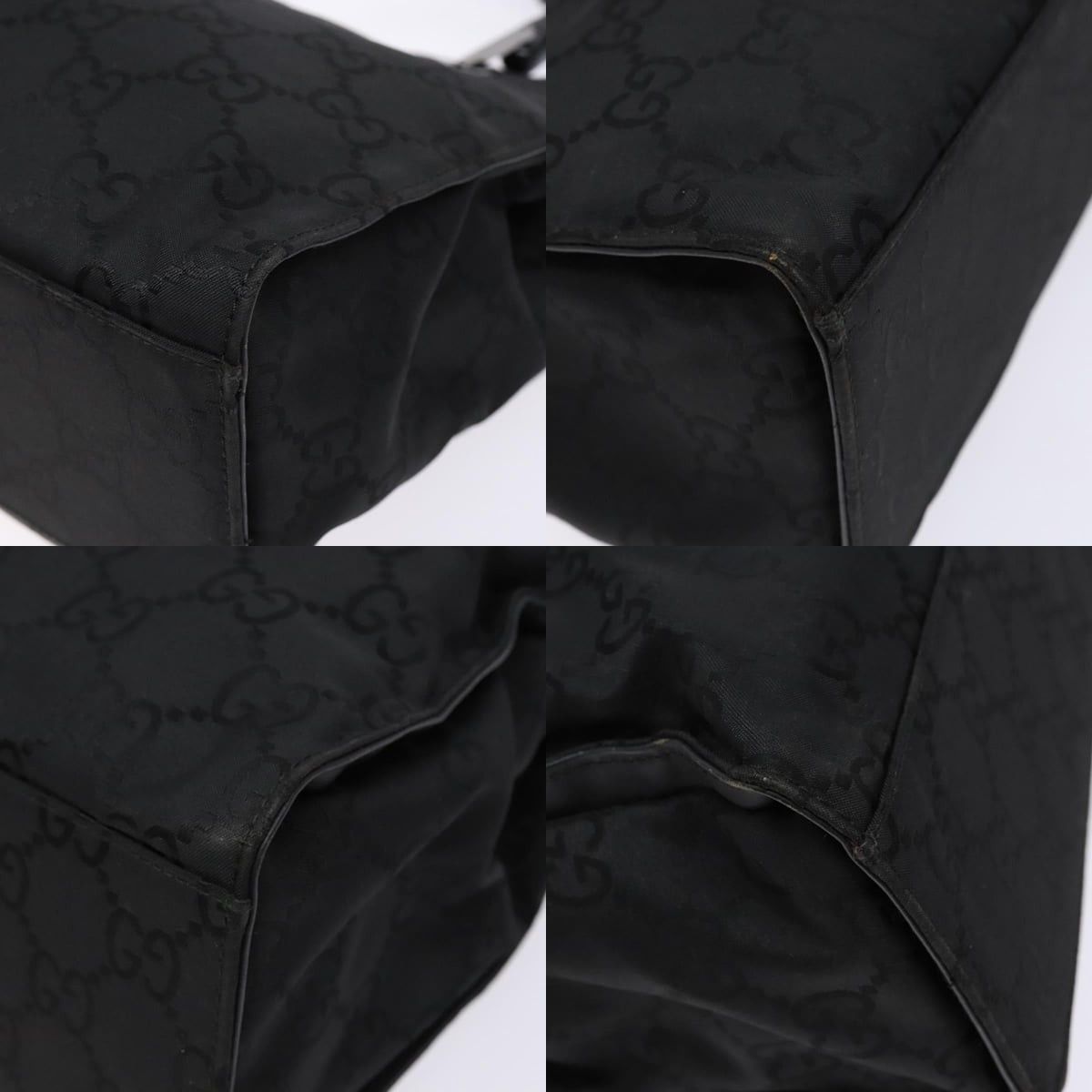 Gucci GUCCI GG Canvas Bamboo Hand Bag Nylon Black Silver 002 002 Size ONE SIZE - 10 Thumbnail