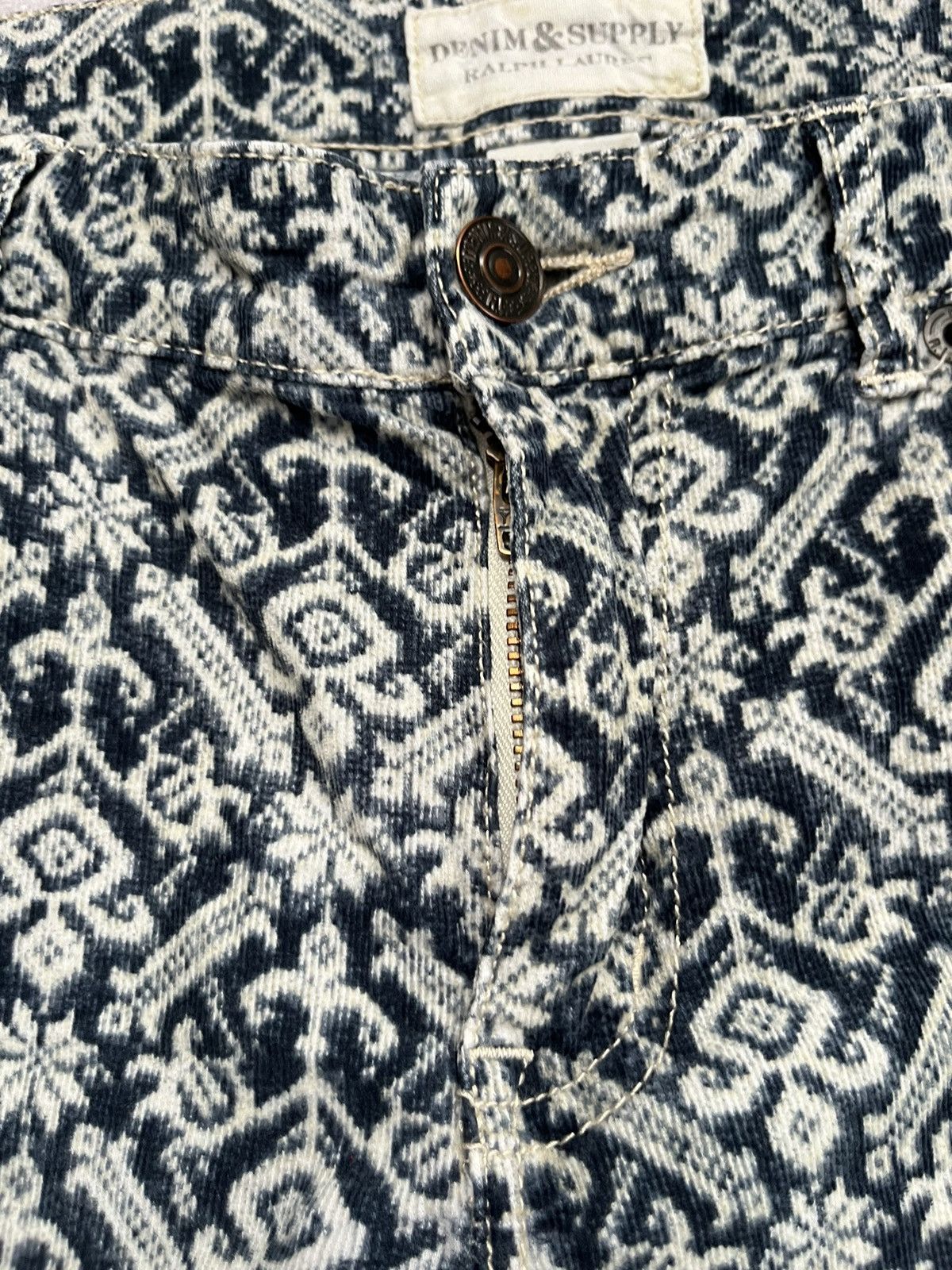 Ralph Lauren Denim & Supply Ralph Lauren Aztec Graphics Corduroy Pants Size 28" / US 6 / IT 42 - 10 Thumbnail