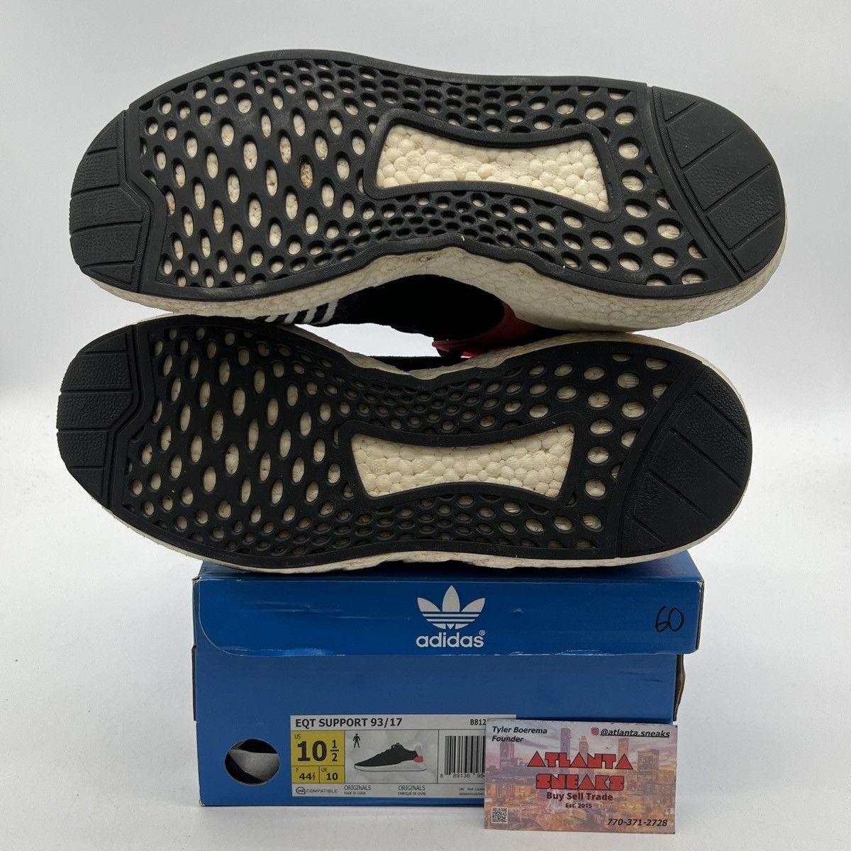 Adidas Eqt support 93/17 core black turbo red Size US 10.5 / EU 43-44 - 8 Thumbnail