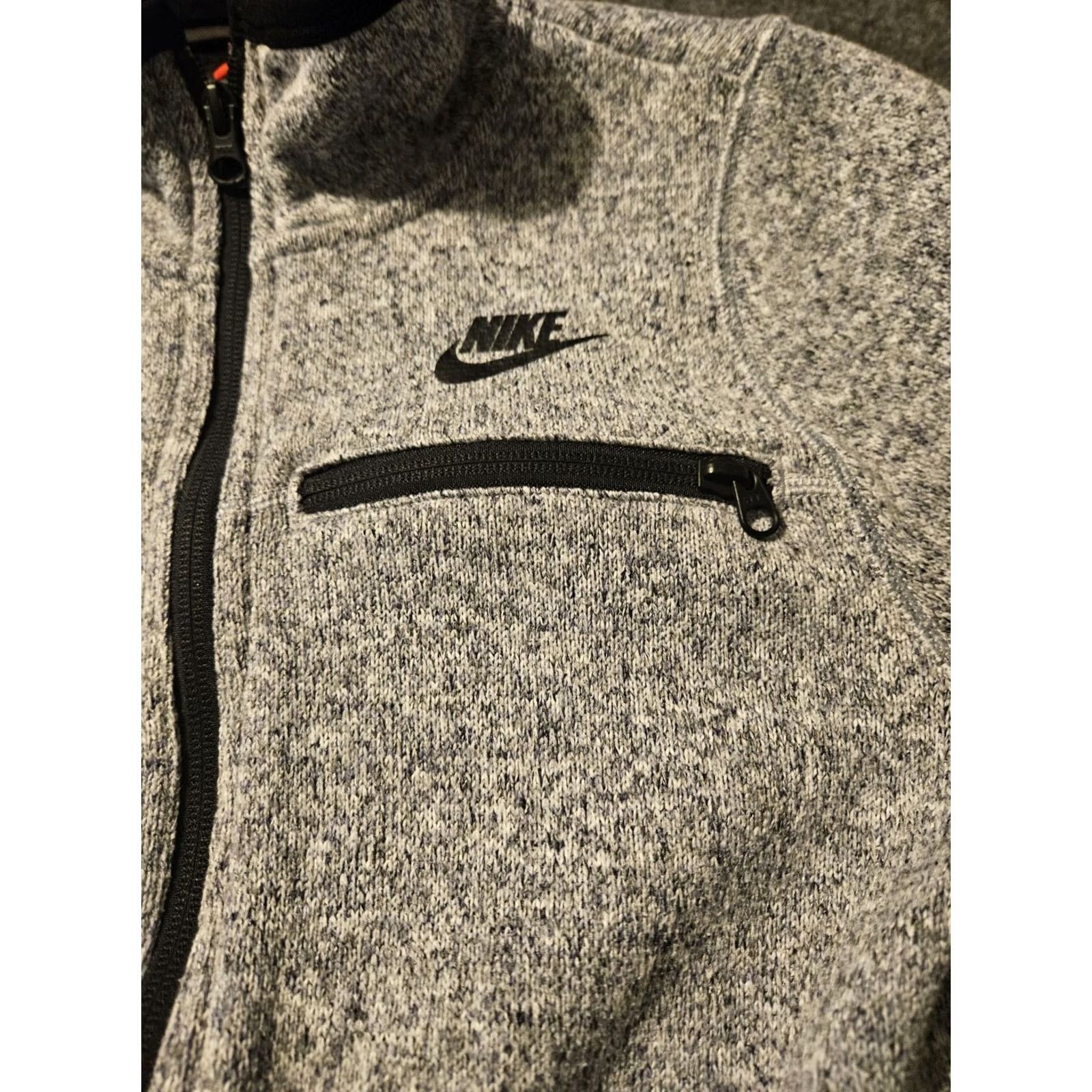 Nike Nike Jacket Womens Medium Gray/White Full Zip Fleece Mock Neck Active Running Size M / US 6-8 / IT 42-44 - 5 Thumbnail