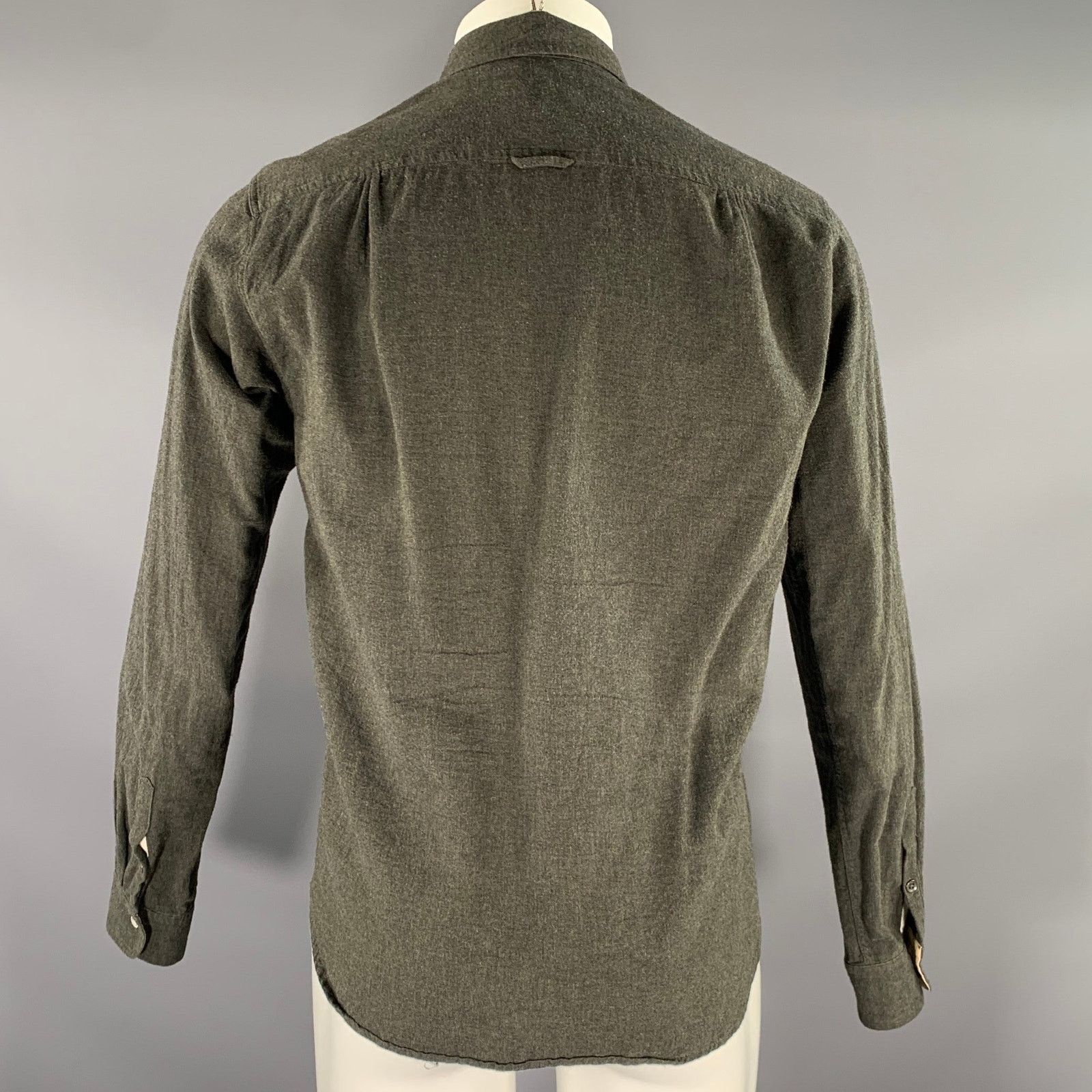 Rag & Bone RAG & BONE S Grey Cotton Pointed Collar Long Sleeve Shirt Size US S / EU 44-46 / 1 - 3 Thumbnail