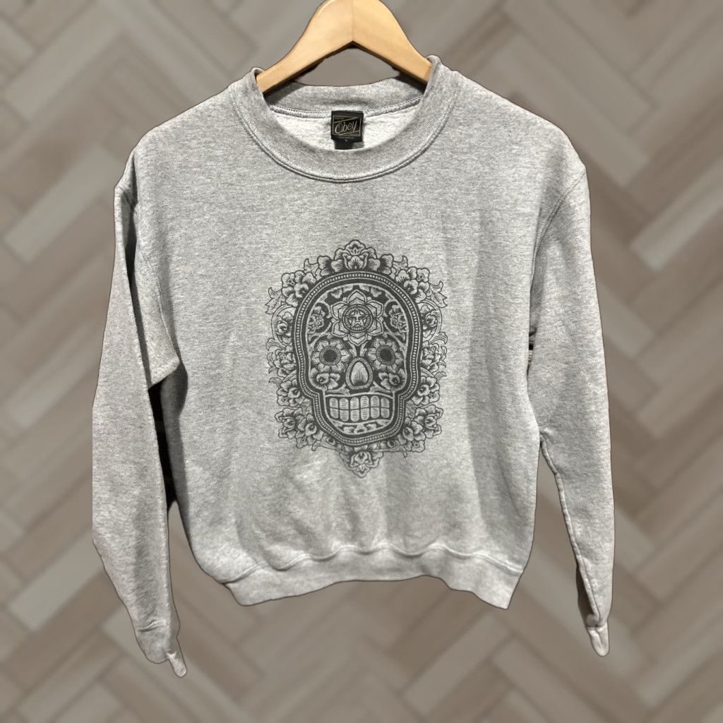 Obey VINTAGE OBEY Sweatshirt Shirt Mens S Gray Crew Neck Logo Pullover Cotton Polyester All Seasons Graphic Print USA Size US S / EU 44-46 / 1 - 1 Thumbnail