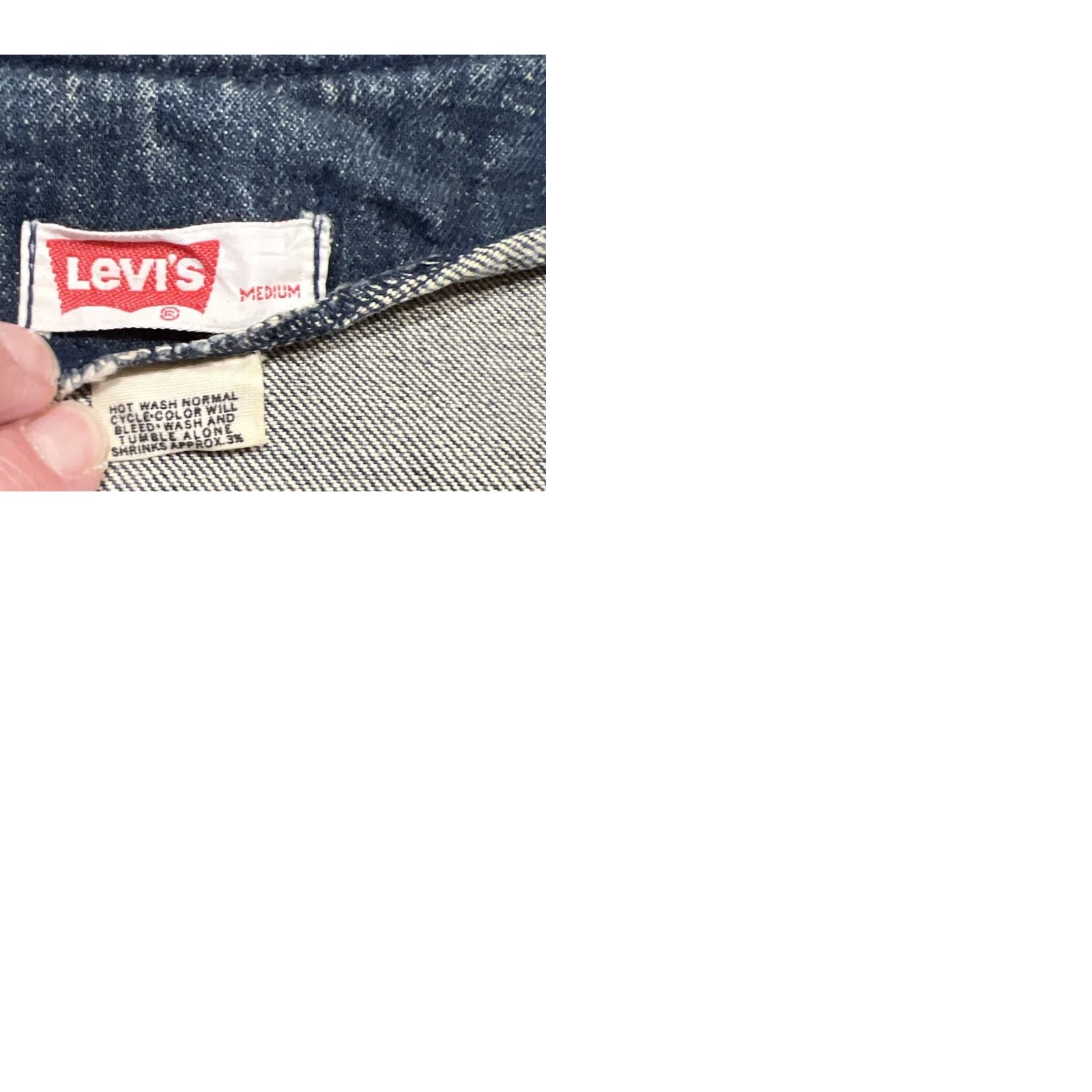 Levi's VINTAGE Levi’s Jacket Men's M Orange Tab Split Tail Chore Long Denim Blue 70s Workwear Size US 31 - 12 Thumbnail
