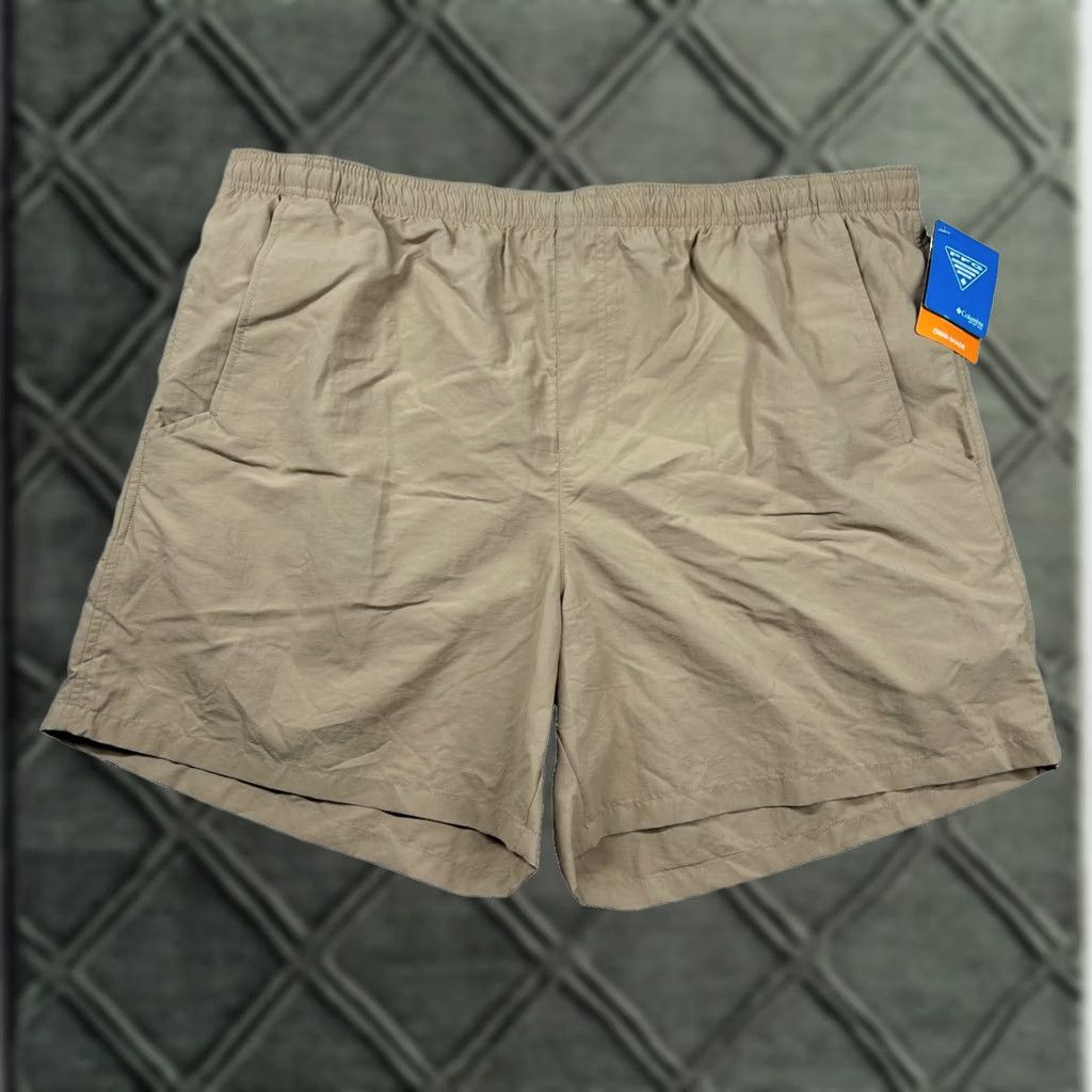 Vintage Columbia Shorts Mens XL Clearwater Shores Trunk Swim Beige Lined Brown/Nylon Polyester Beach Size US 36 / EU 52 - 1 Thumbnail