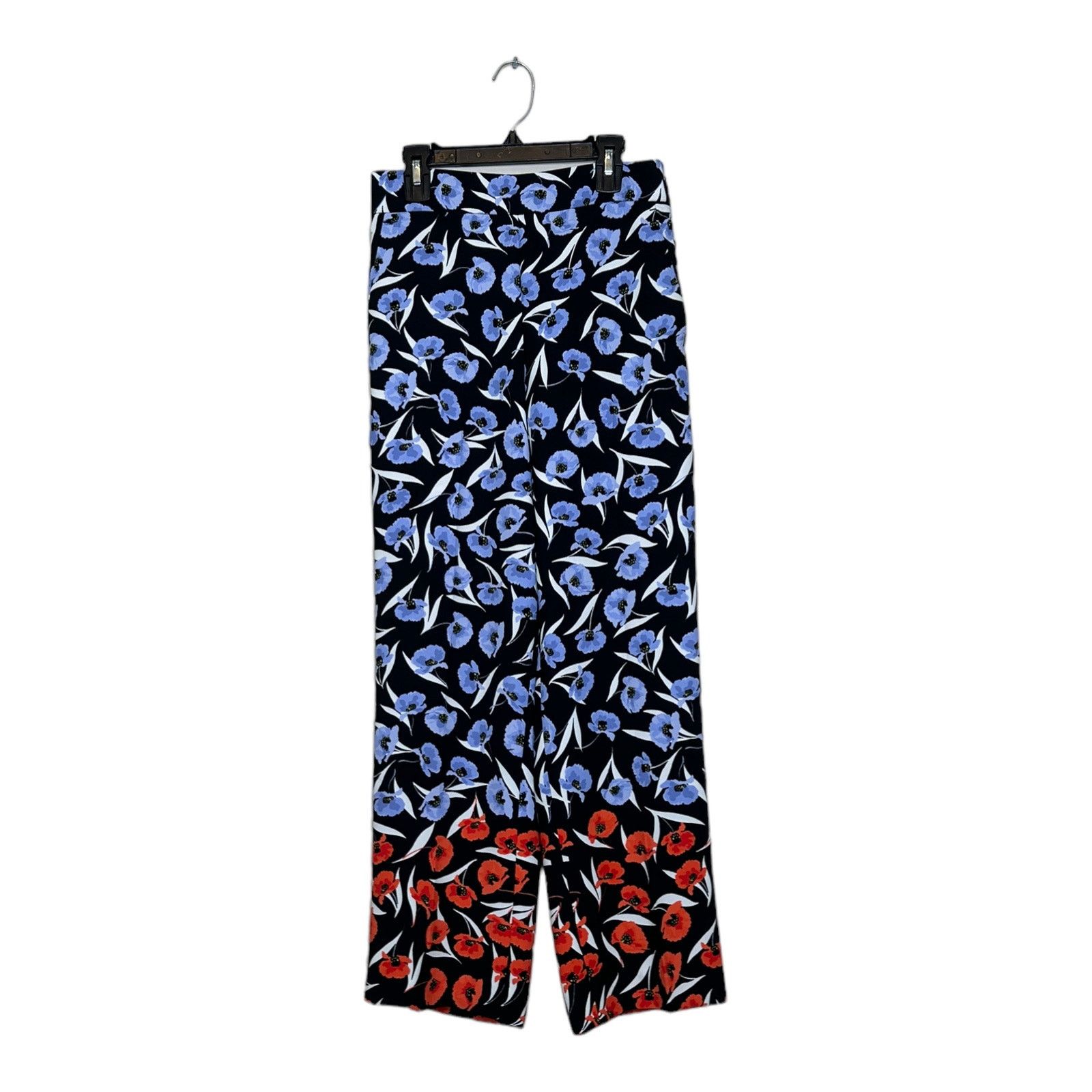Ann Taylor Ann Taylor black blue red floral side zipper pants size 00P Size 24" / US 00 / IT 34 - 5 Thumbnail