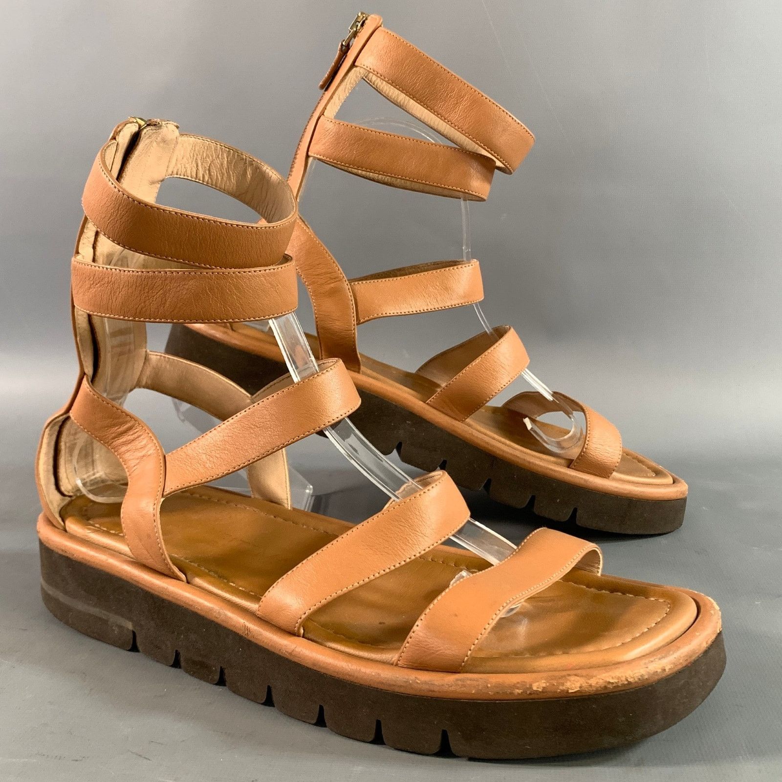 Stuart Weitzman STUART WEITZMAN Size 9.5 Brown Leather Gladiator Sandals Size US 9.5 / IT 39.5 - 1 Thumbnail