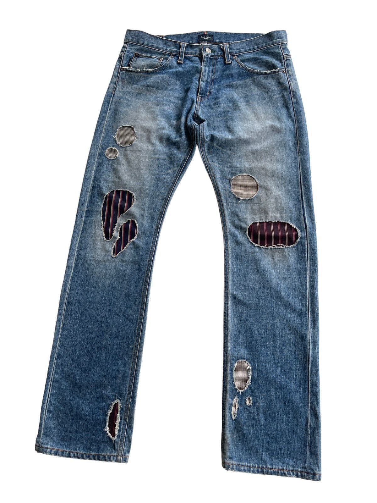 Paul Smith Paul Smith Distressed Patchwork Jeans Size US 34 / EU 50 - 4 Thumbnail