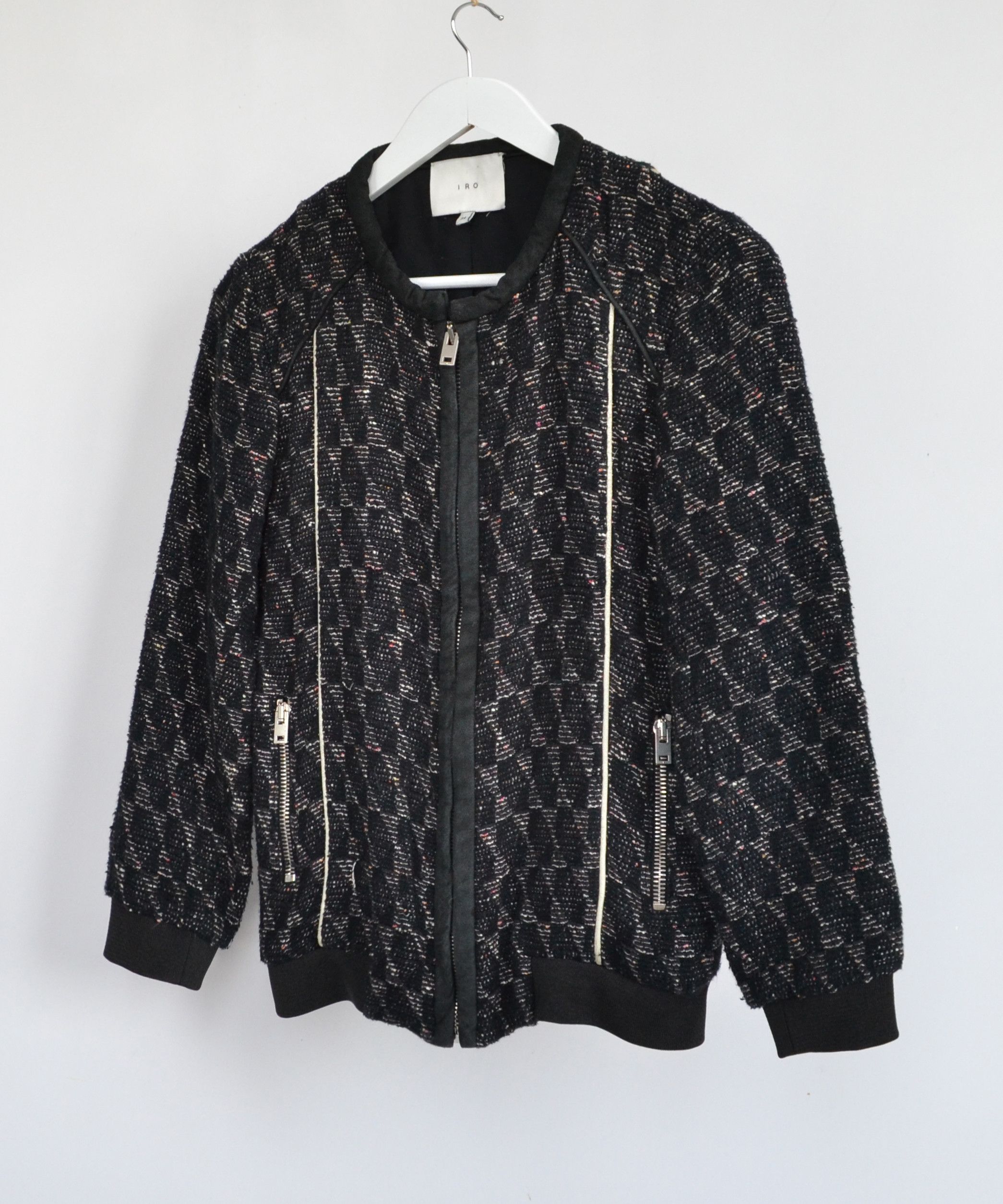 Iro IRO Bomber Jacket Blazer Multicolor Cotton Zip Pockets Size XS / US 0-2 / IT 36-38 - 3 Thumbnail
