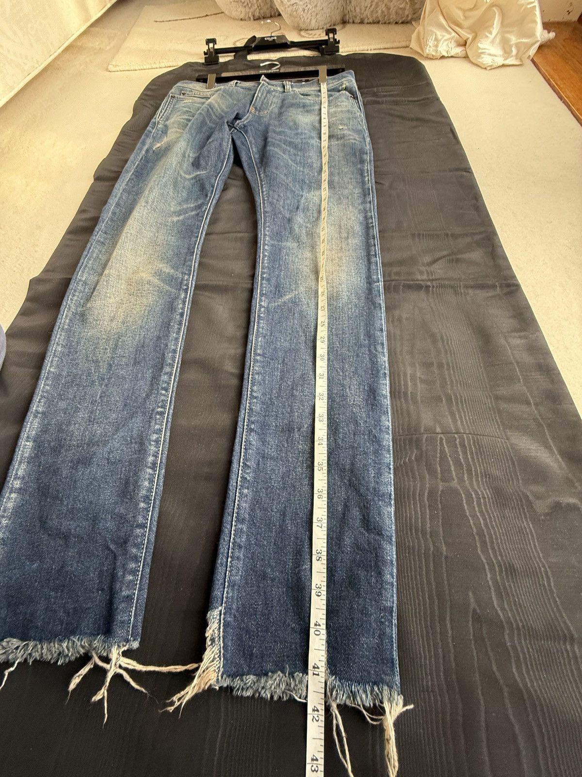 Saint Laurent Paris SS20 Saint Laurent raw hem crash denim Jeans d03 skinny slim Size US 30 / EU 46 - 10 Thumbnail