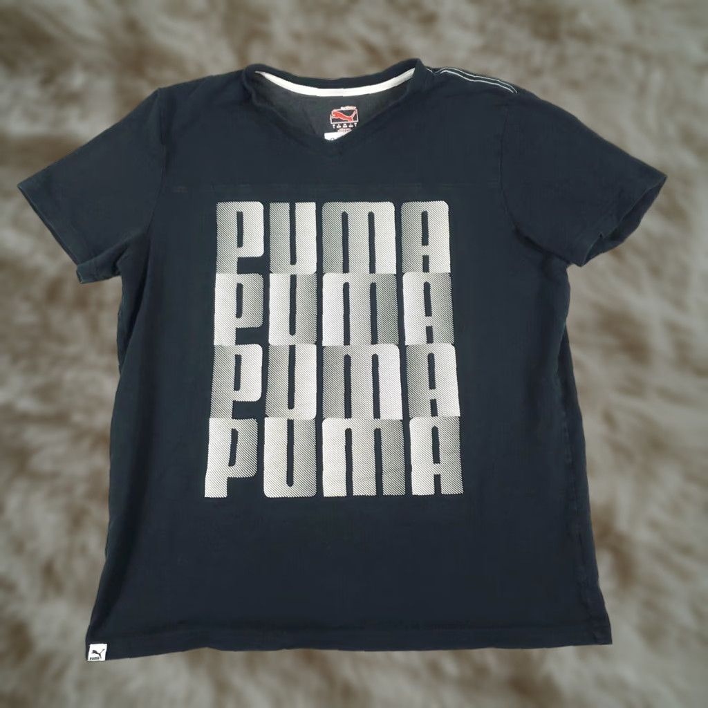Puma Puma T Shirt Mens Size Large Black V Neck Logo Casual Short Sleeve Adult Size US L / EU 52-54 / 3 - 1 Thumbnail