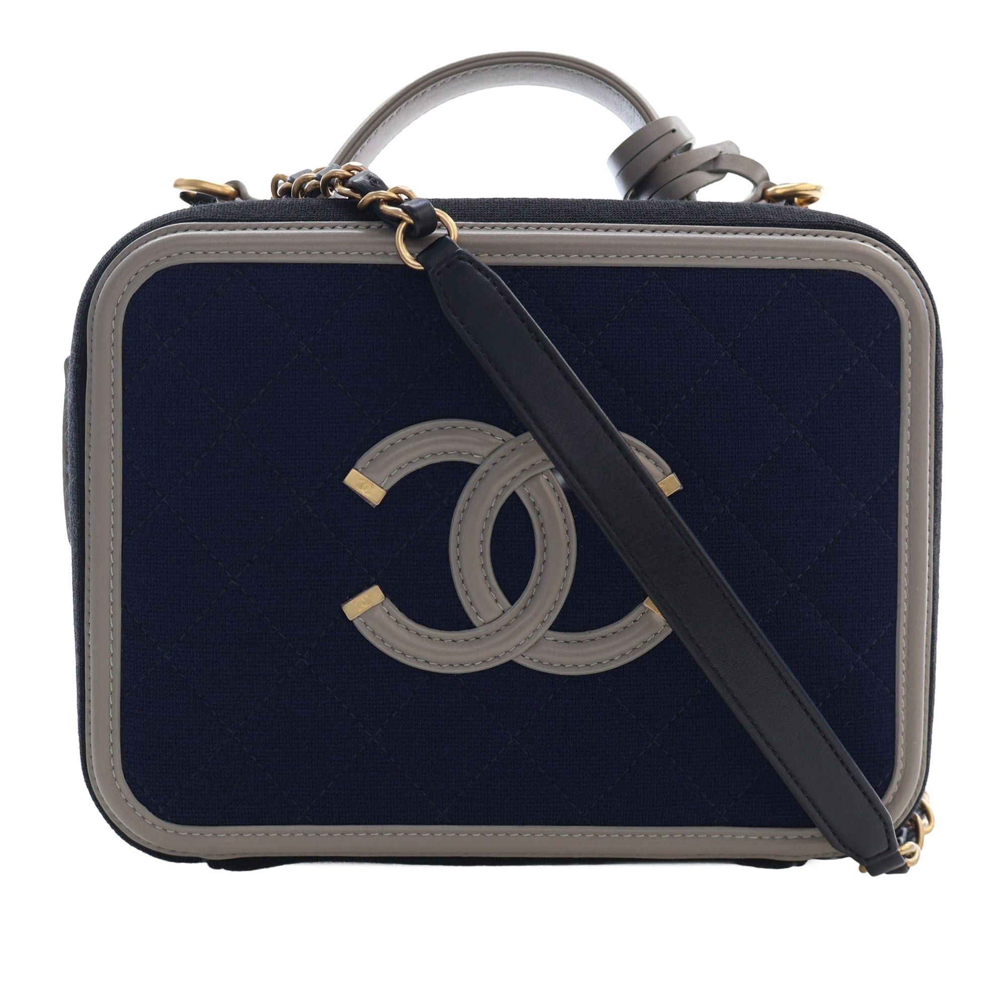 Chanel Tricolor Jersey CC Filigree Vanity Case Size ONE SIZE - 1 Thumbnail