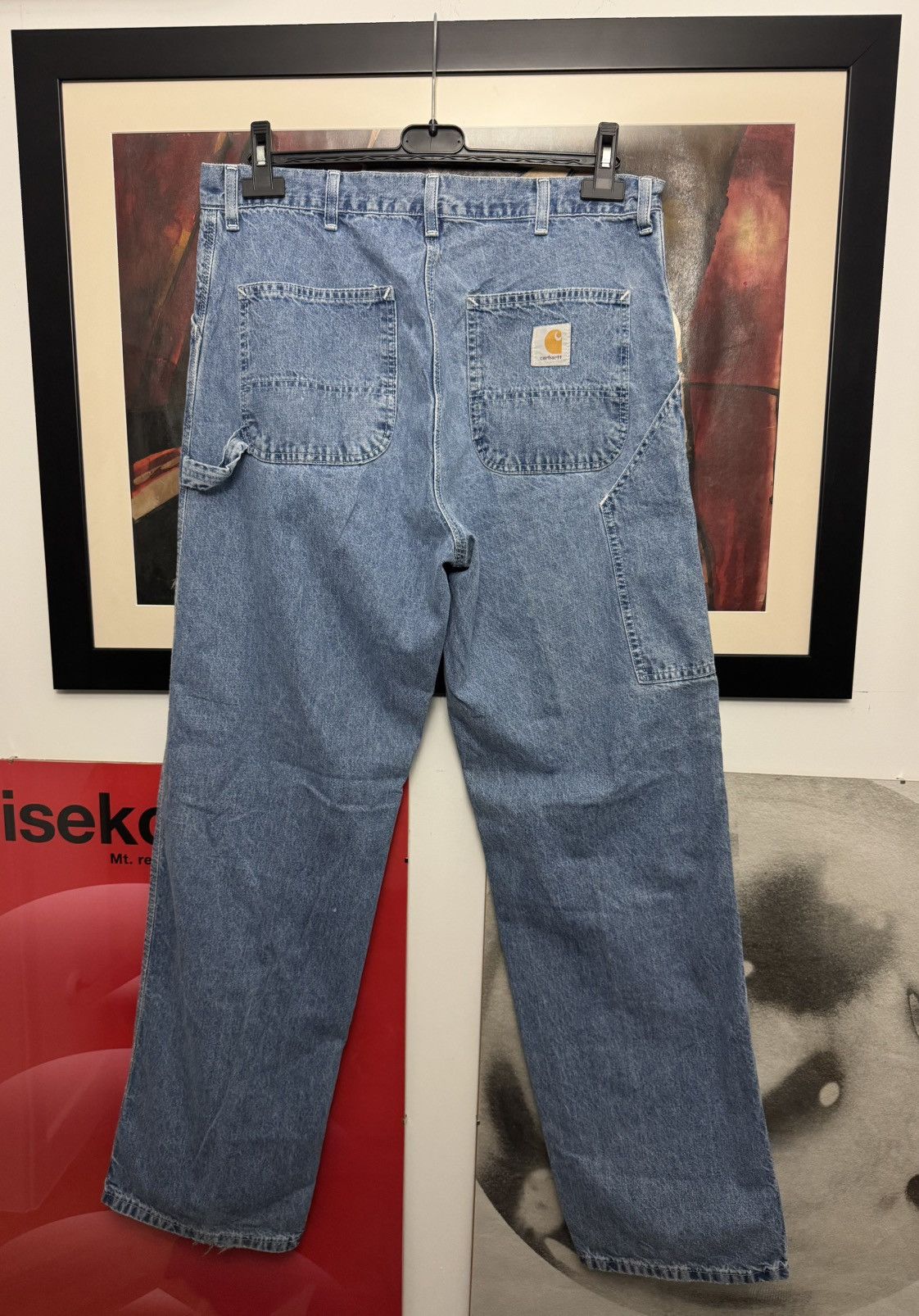 Vintage 90s Carhartt Single Knee Blue Jeans Denim Work Pant