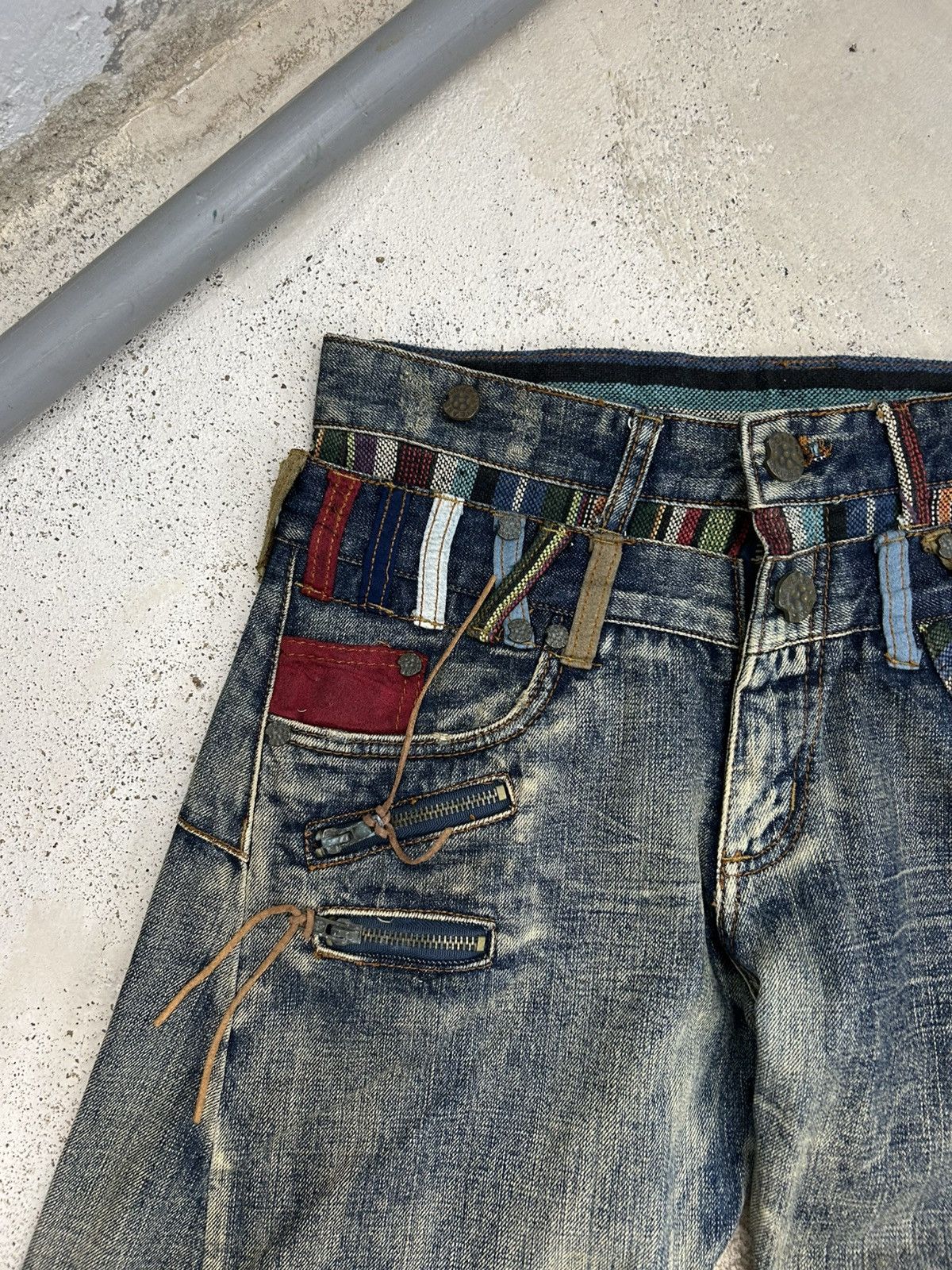 GOSTAR DE FUGA Vintage Joneaa Denim Double Waist Engineer Mud Washed Size US 31 - 8 Thumbnail