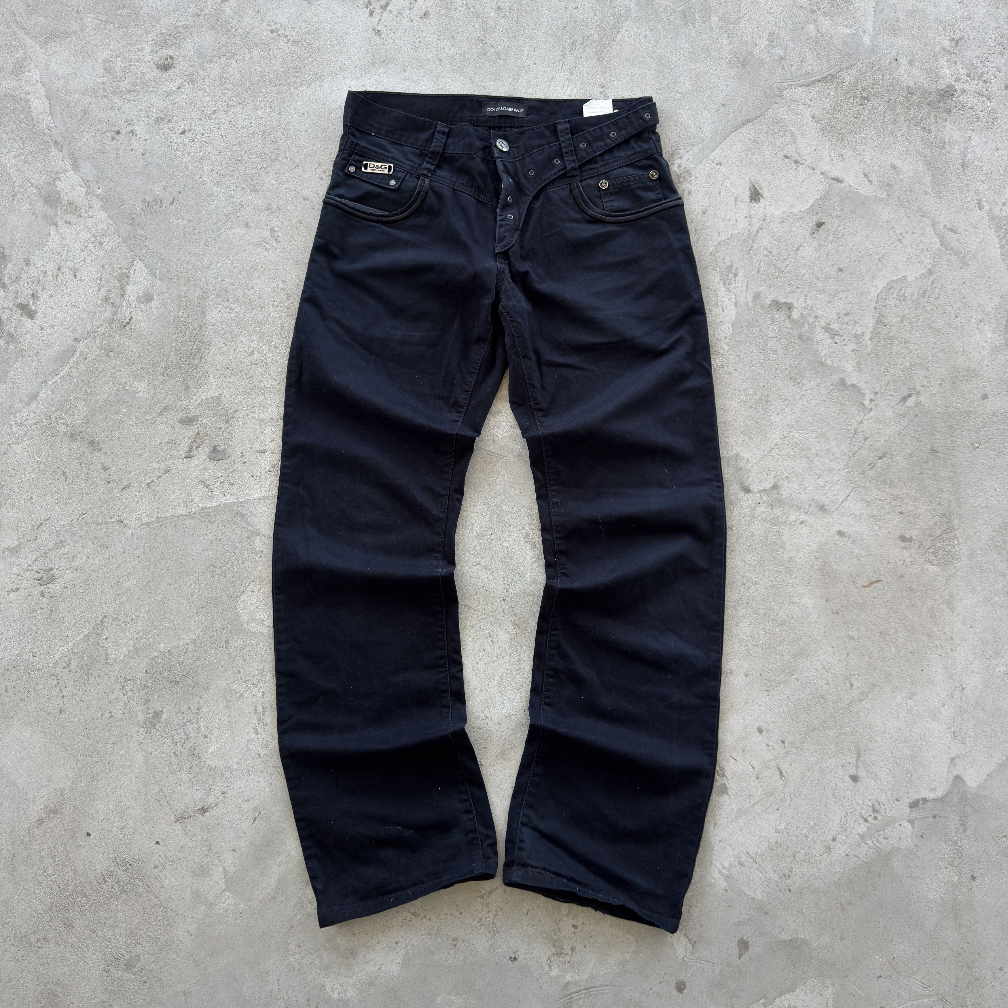 Dolce & Gabbana Dolce & Gabbana Vintage Black Cargo Denim Pants Size 31 Size US 31 - 2 Thumbnail