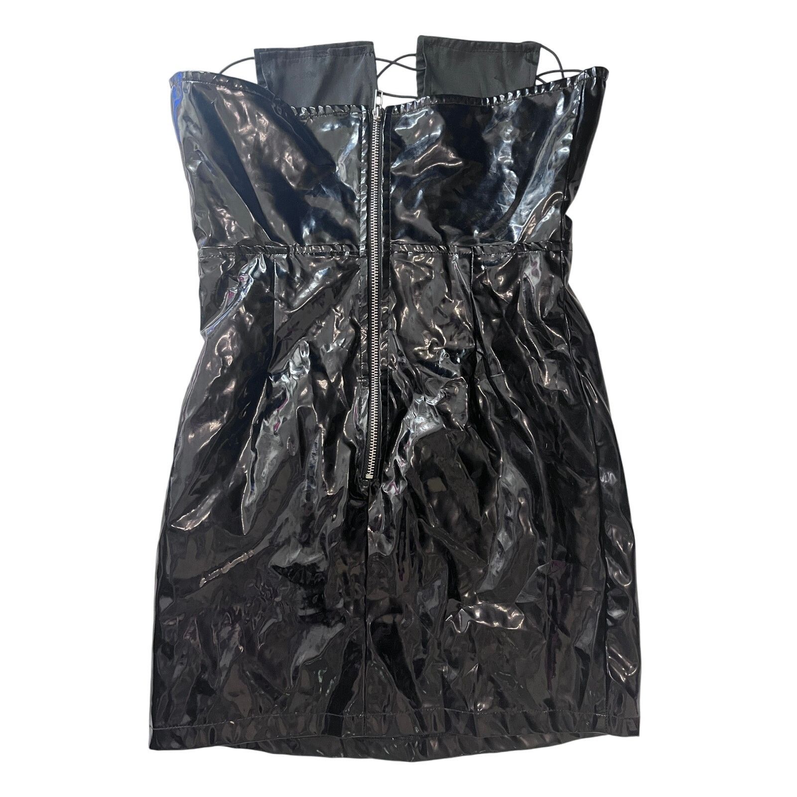 Other Pretty Little Thing Bodycon Mini Black vinyl Dress Size: 6 Size M / US 6-8 / IT 42-44 - 3 Thumbnail