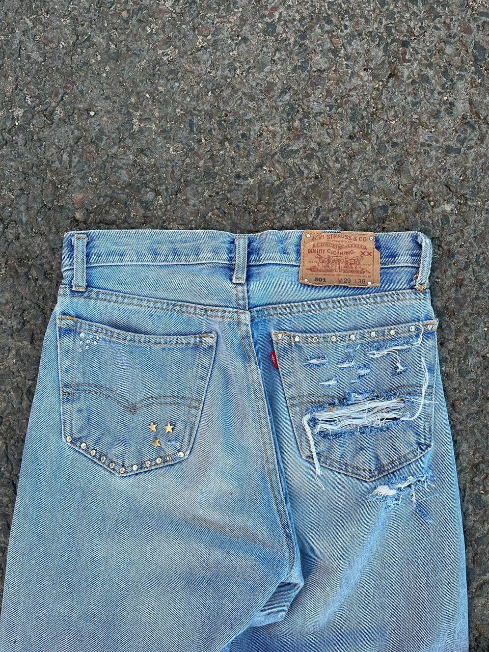 Levi's Vintage Levis 501 Made in USA Distressed Studeed Jeans Size US 29 - 2 Thumbnail