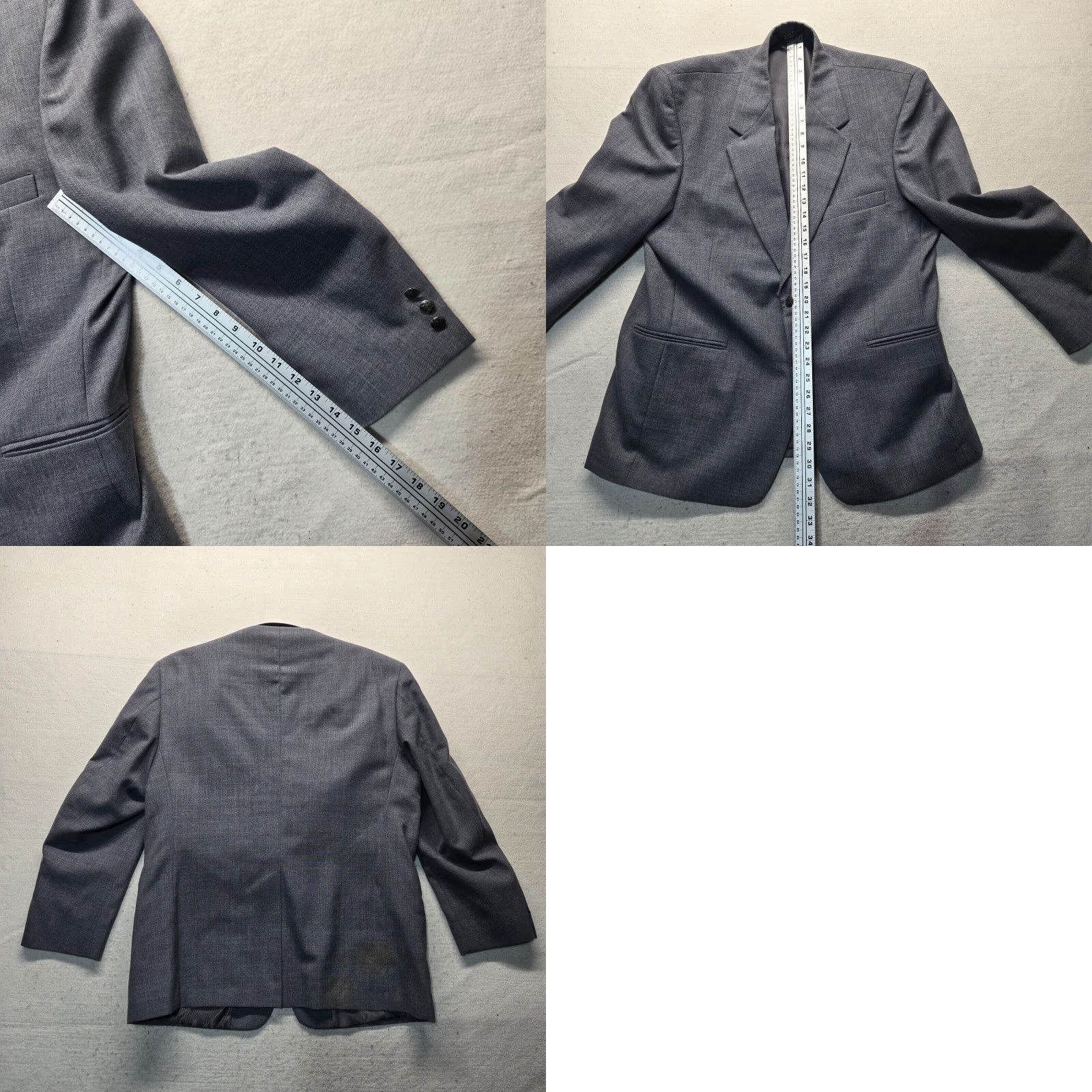 Vintage Vintage Hamrick’s Gray Suit Jacket Men’s Size 44S Two-Button Business Casual 90s Size 44R - 8 Thumbnail
