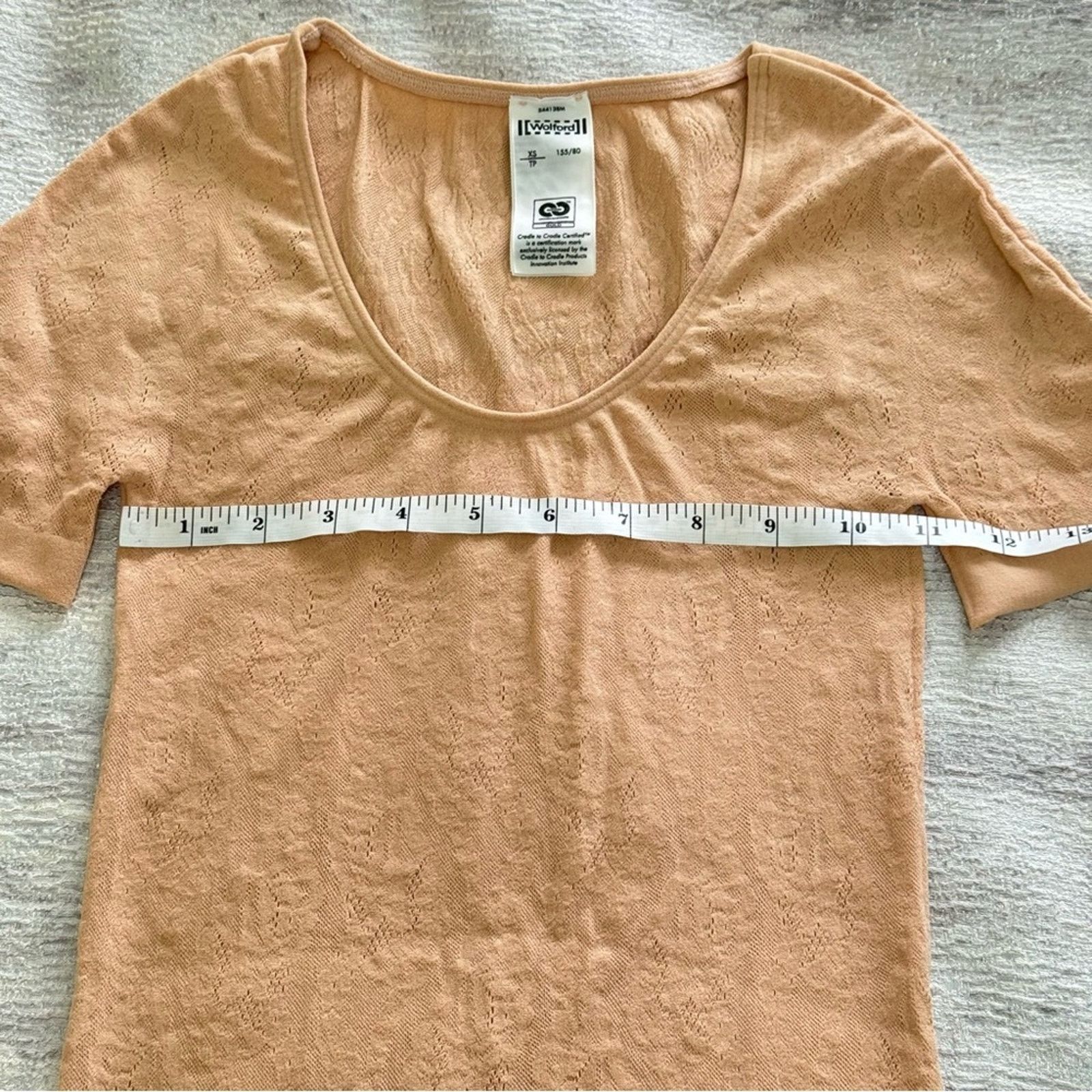 Wolford NWOT! Wolford Ninat Nude Short Sleeve Lace Top, Size XS Size XS / US 0-2 / IT 36-38 - 5 Thumbnail
