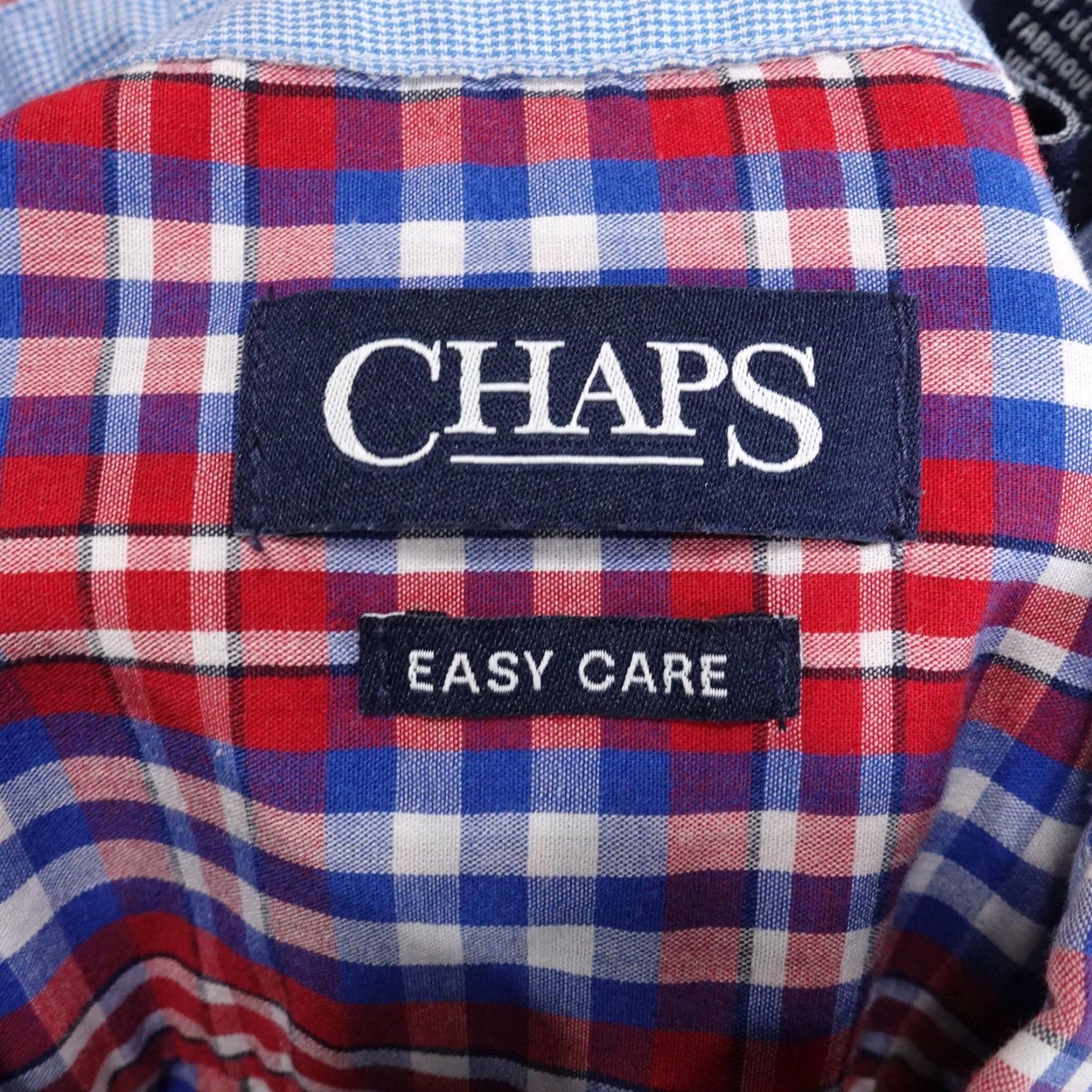 Chaps Chaps Shirt Mens Large Red Blue Plaid Short Sleeve Button Down Easy Care Pocket Shirt Big Crest Embroidered Check 60% cotton 40% polyester N/A? Size US L / EU 52-54 / 3 - 6 Thumbnail