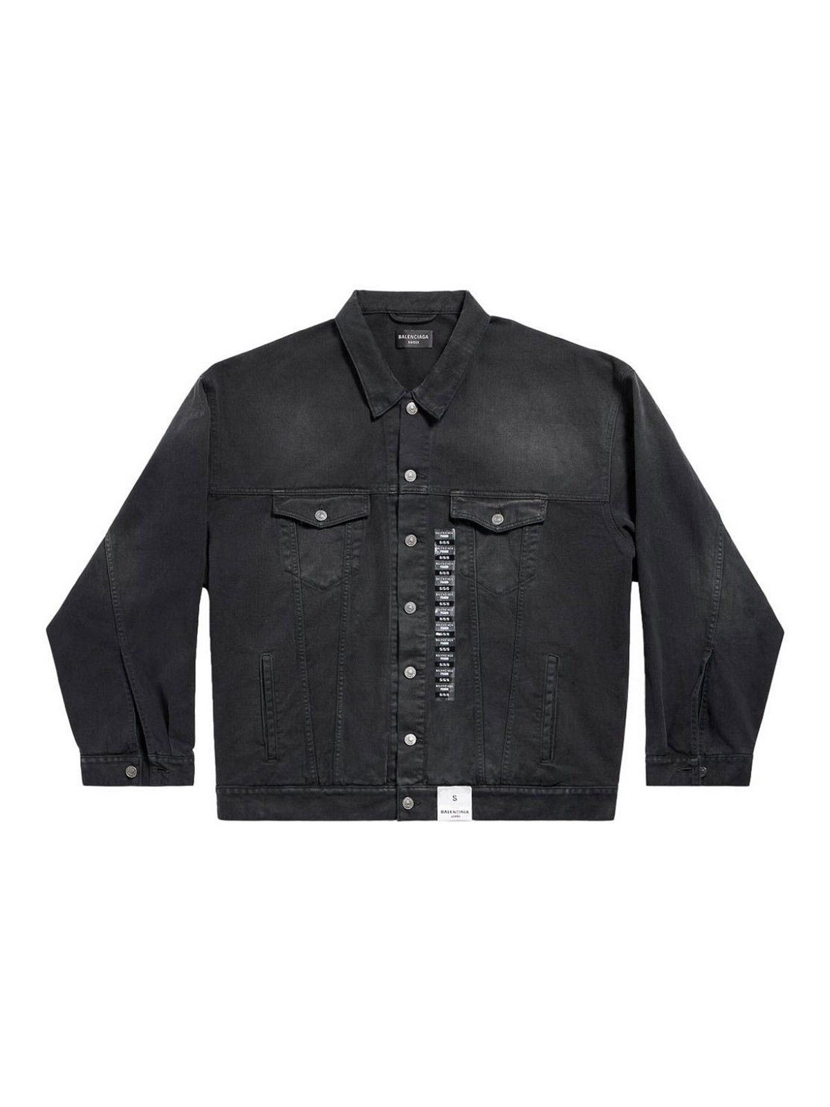 o1w1db11225 Denim Size Sticker Jacket in Black