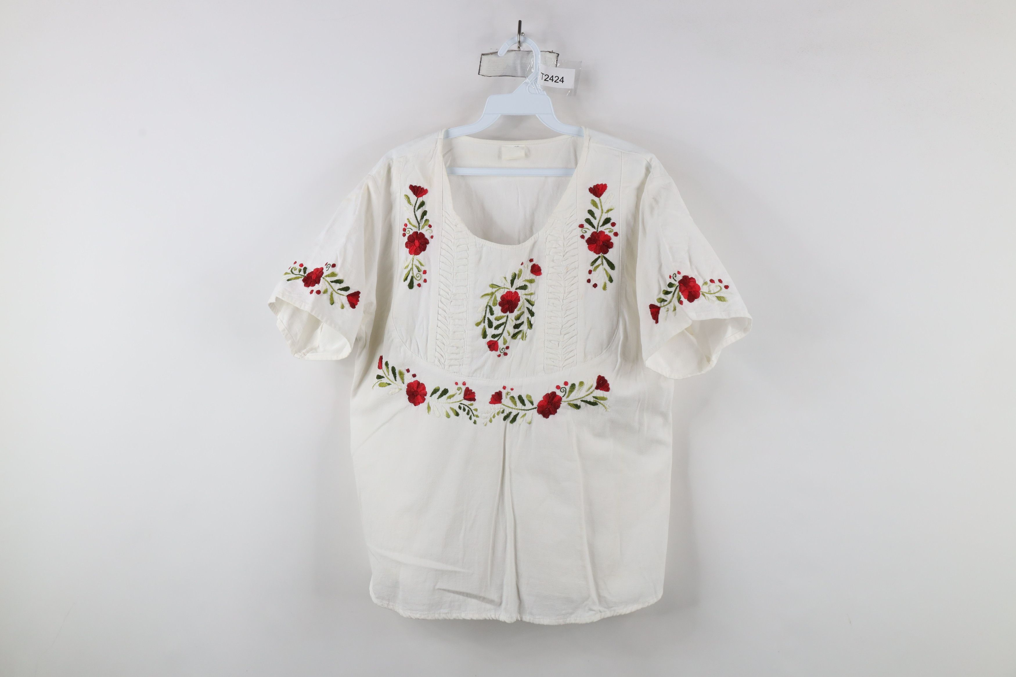 Vintage Vintage 70s Streetwear Embroidered Flower Boho Chic Shirt Size L / US 10 / IT 46 - 1 Thumbnail