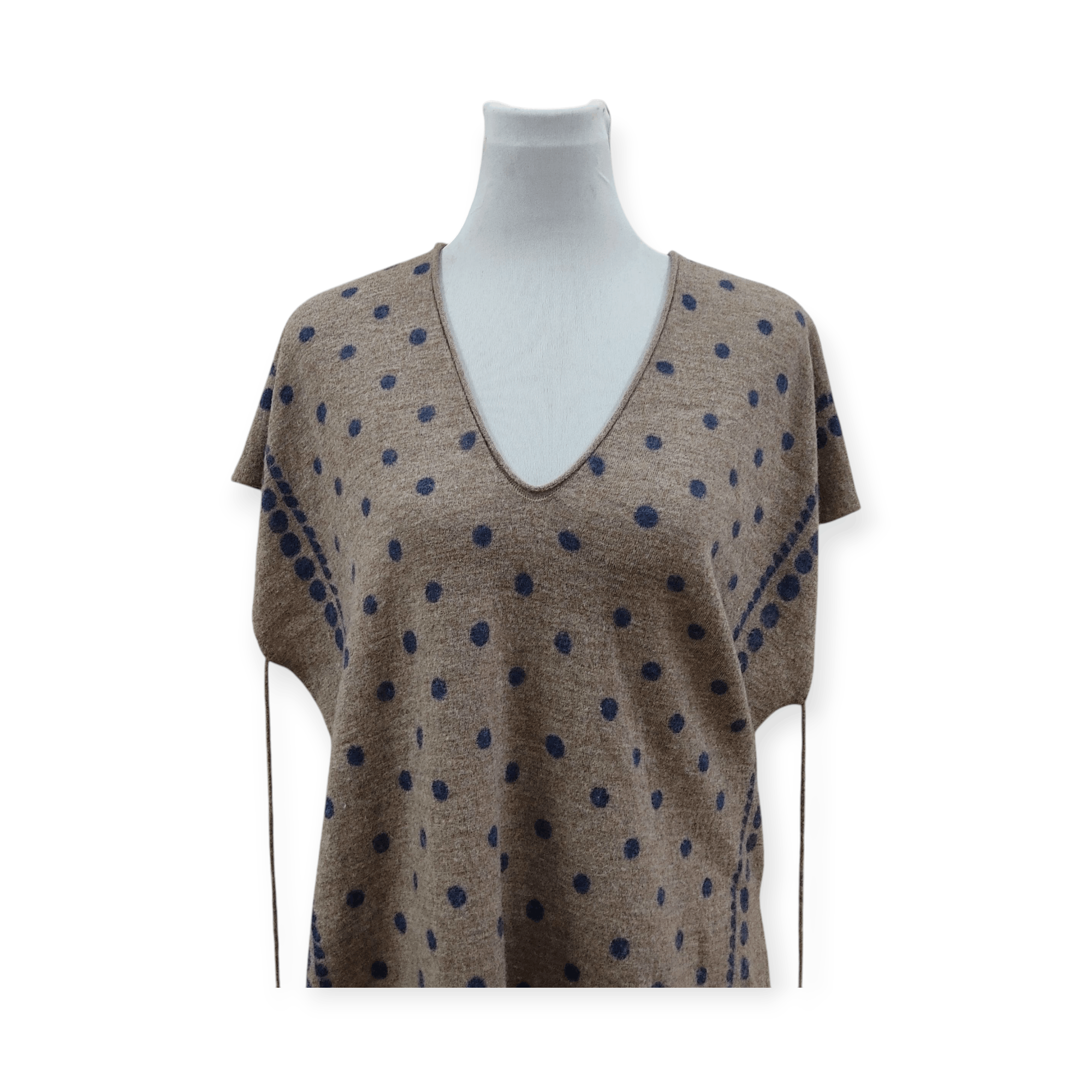 45rpm 45rpm Kapital "Hua Xia" Polka Dot Woven Wool Poncho Size ONE SIZE - 2 Thumbnail