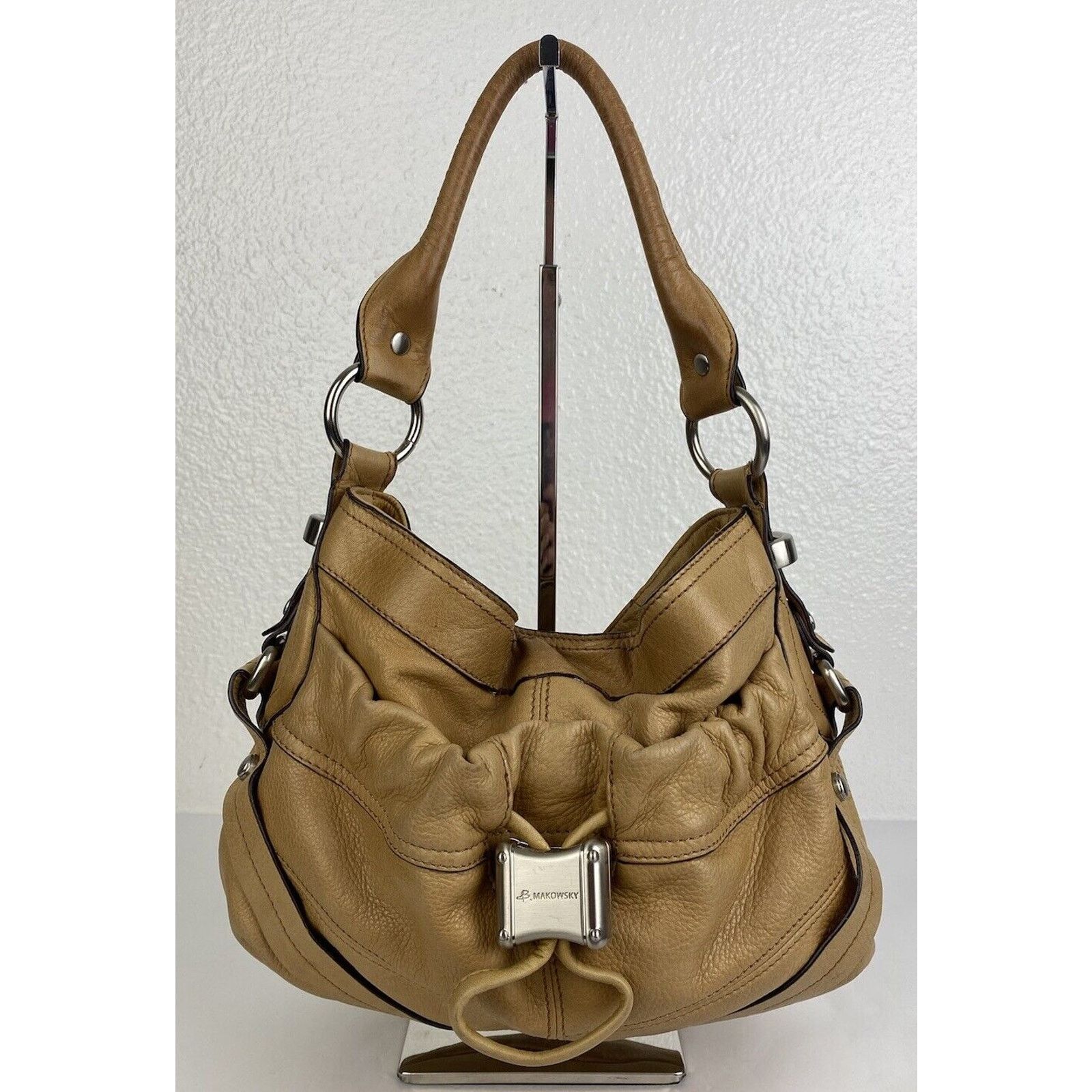 Other B Makowsky Hobo Shoulder Bag Tan Brown Soft Leather Purse Size ONE SIZE - 1 Thumbnail