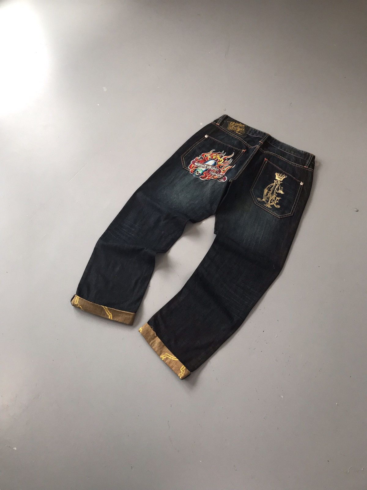 Christian Audigier × Ed Hardy Vintage Christian Audigier embroidered denim Size US 36 / EU 52 - 5 Thumbnail