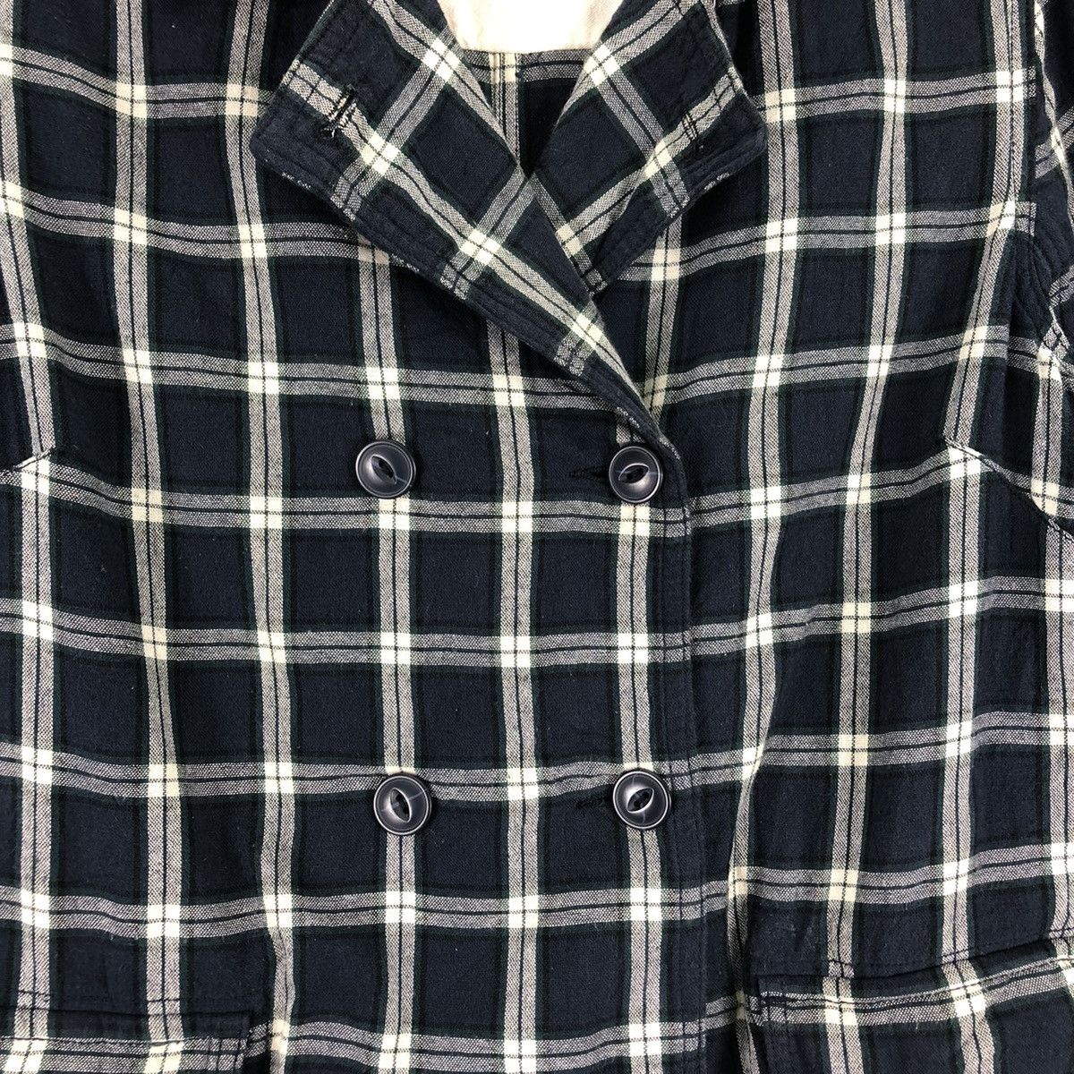 Japanese Brand Vintage Double Breasted Checkered Jacket by Harappa Size S / US 4 / IT 40 - 8 Thumbnail