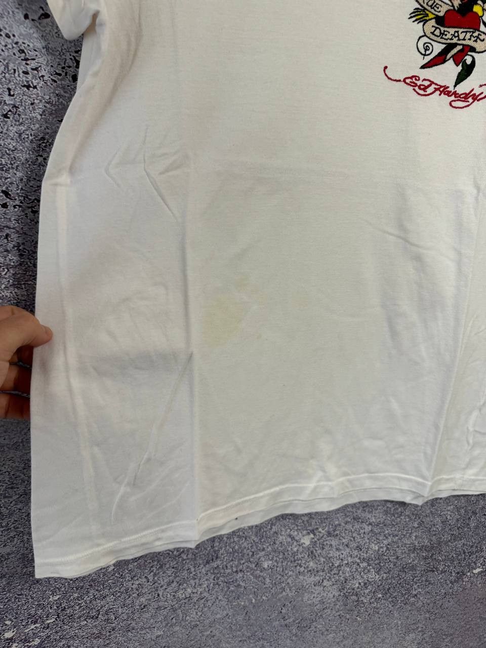 Vintage Ed Hardy Made In USA White Tee Logos small Size S / US 4 / IT 40 - 9 Thumbnail