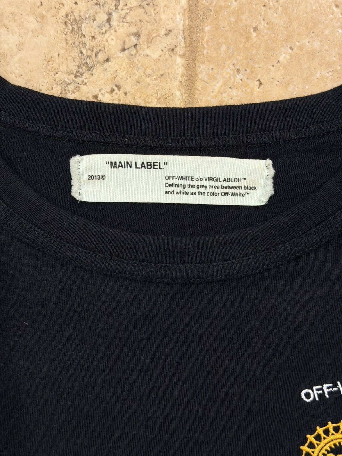 Off-White Off-White c/o Virgil Abloh Embroidered Logos SS17 Black Tee Size US L / EU 52-54 / 3 - 9 Thumbnail