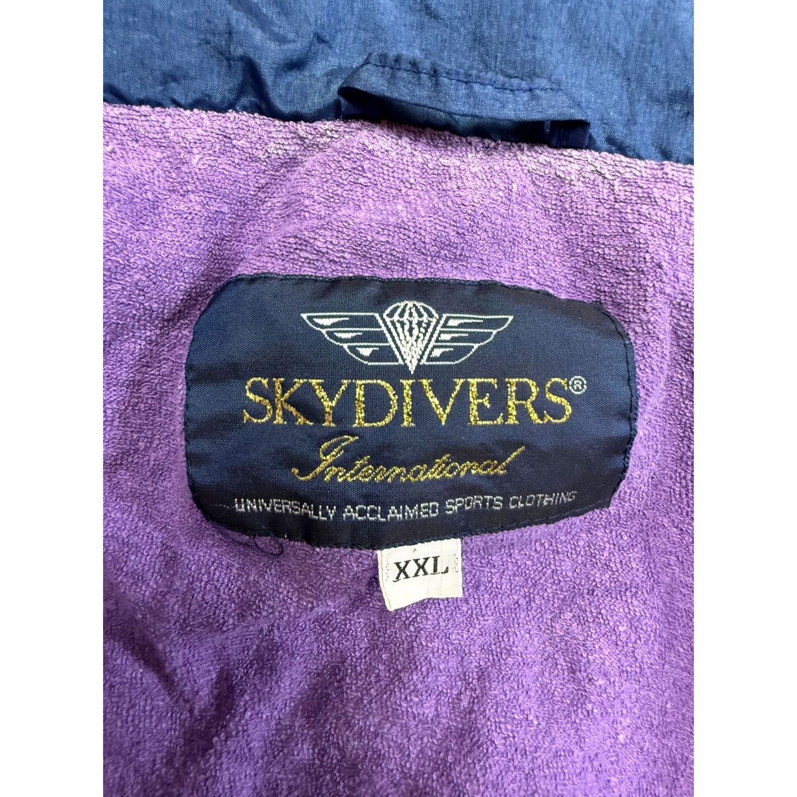 Vintage VINTAGE Skydivers International Jacket Mens 2XL Blue Windbreaker 90s Geometric Pockets Full Zip Size US XXL / EU 58 / 5 - 6 Thumbnail