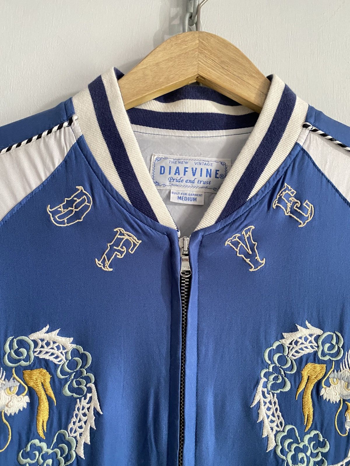 Japanese Brand Rare Vintage Sukajan Souvenir Jacket Blue / Silver Size US M / EU 48-50 / 2 - 11 Thumbnail
