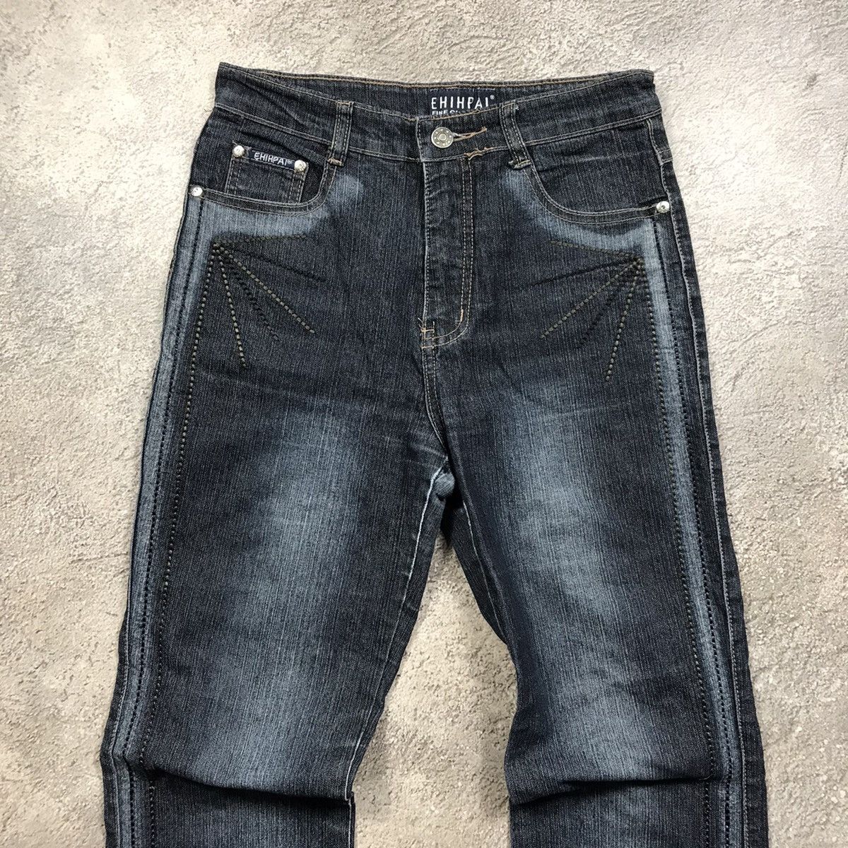 Vintage Vintage 90s Distressed Baggy Wide Leg Jeans Grunge Y2K 27 Size 27" / US 4 / IT 40 - 3 Thumbnail