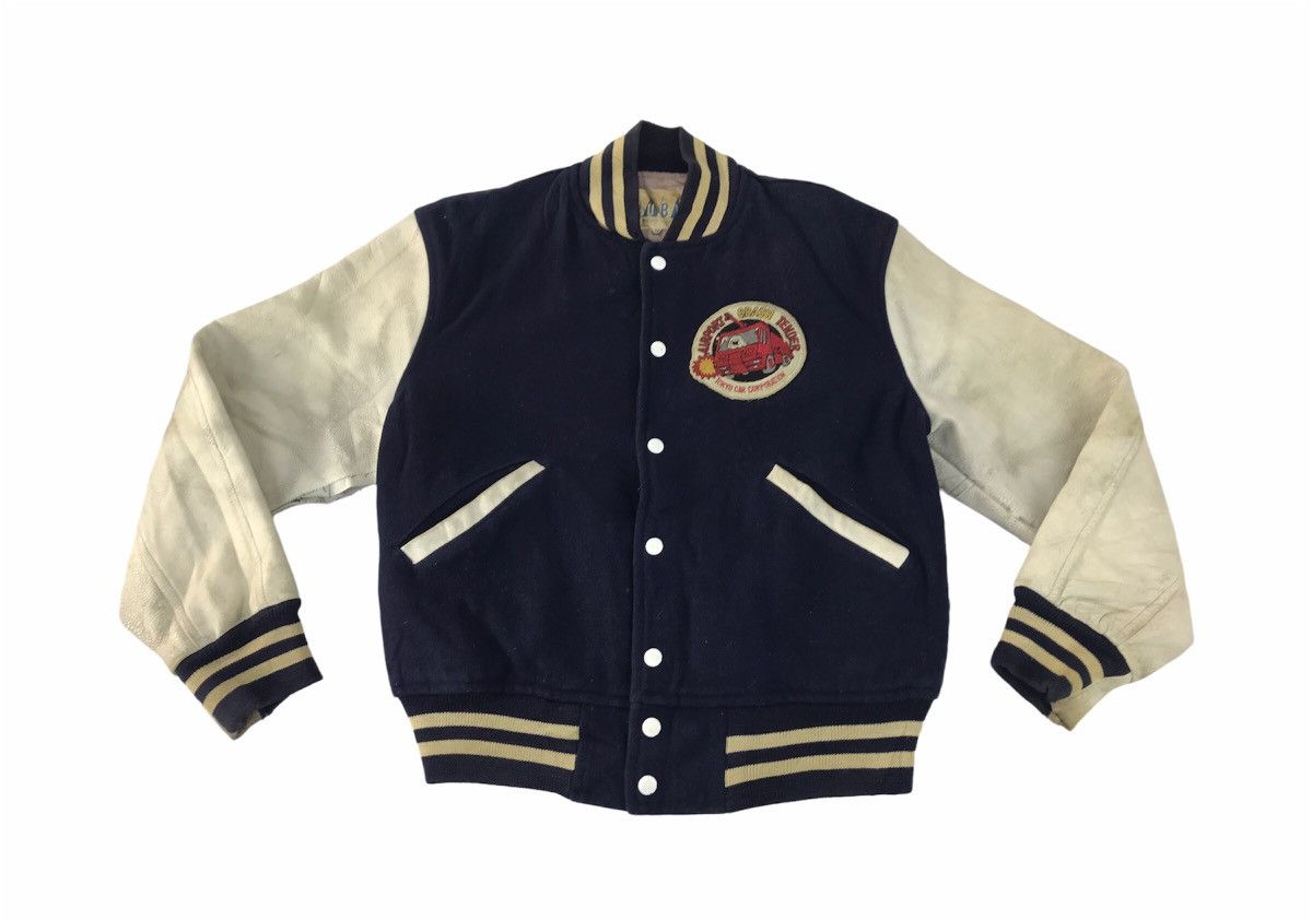 Japanese Brand 90s Ruby Airport Crash Tender Varsity Jacket Leather Sleeve Size US M / EU 48-50 / 2 - 2 Thumbnail