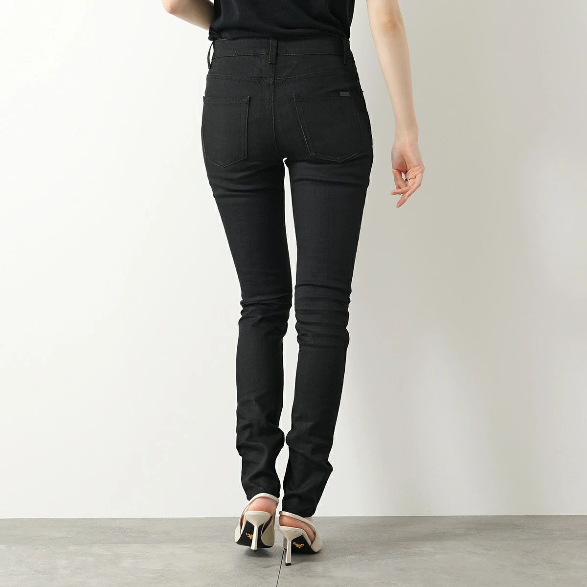 Saint Laurent Paris D05 Worn Black Creased Skinny Jeans Size 30" / US 8 / IT 44 - 4 Thumbnail