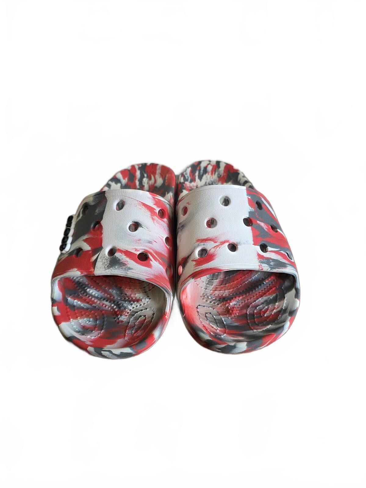 Crocs Crocs Red White Gray Tie-Dye Slide Sandals Comfortable M6 W8 Size US 6 / EU 39 - 9 Thumbnail